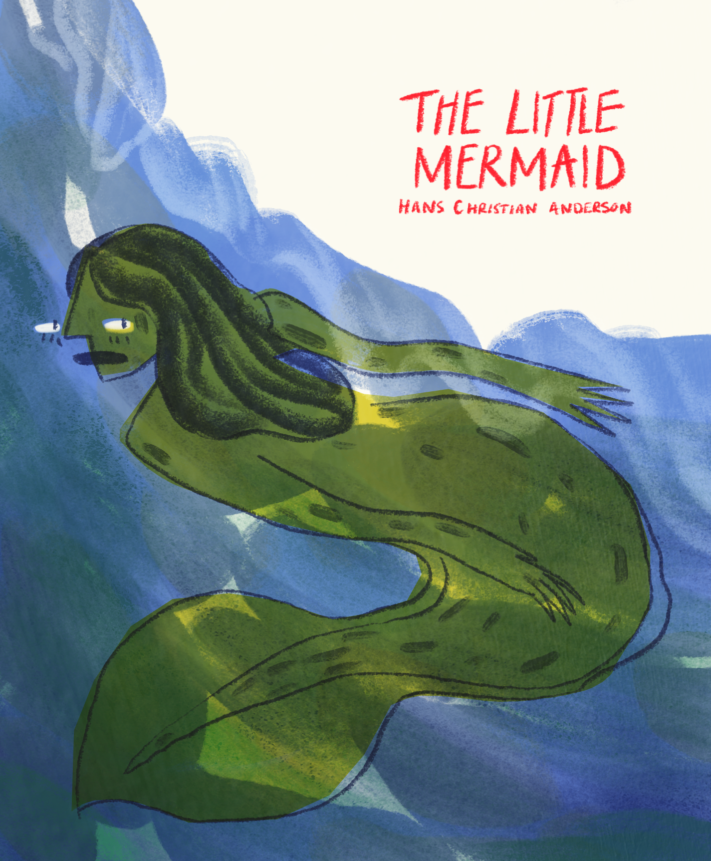 Book cover concept design for The Little Mermaid by Hans Christian Anderson, Illustrated digitally. 