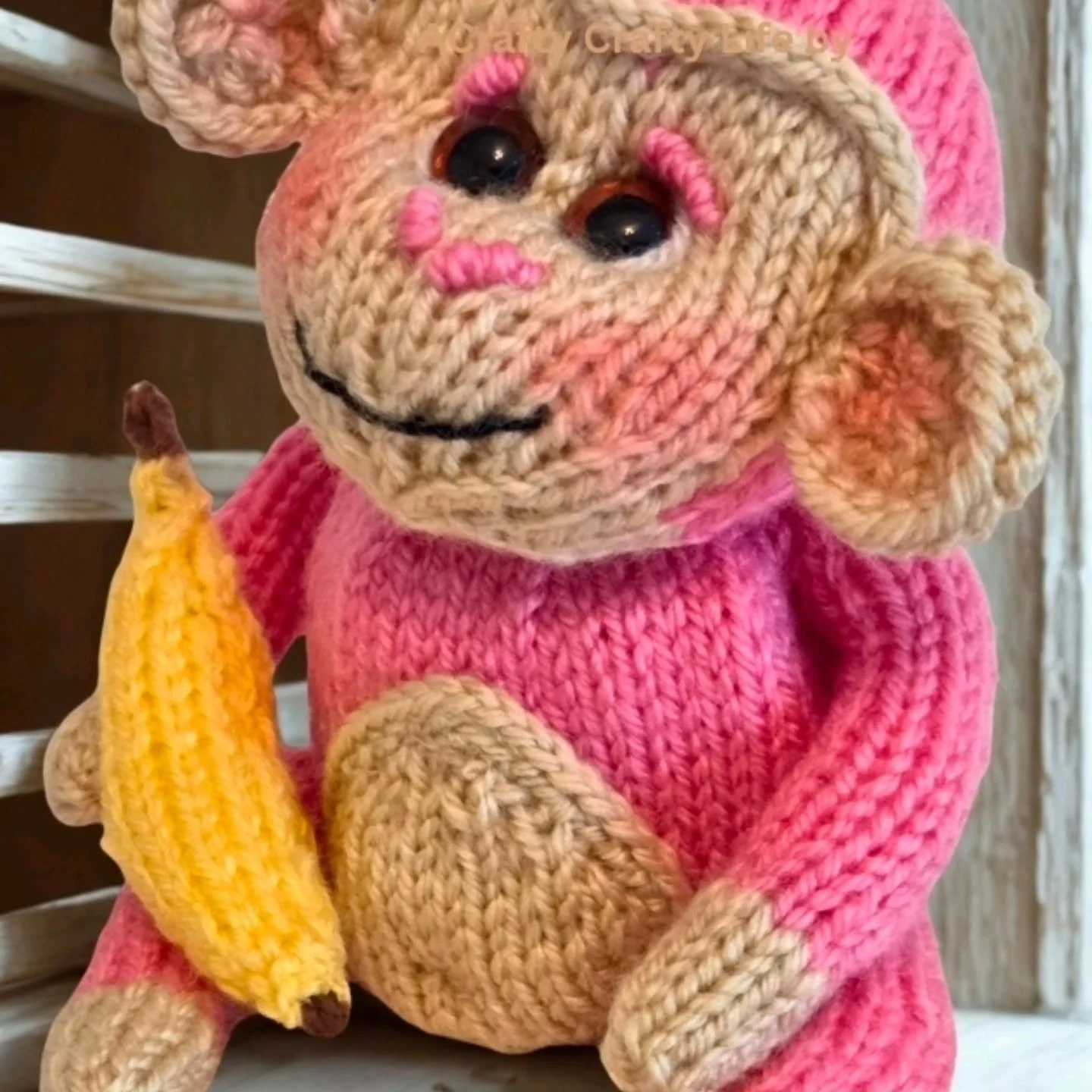 Good morning #crafters. Please welcome Cheeky Monkey into the world, she's now been tested and published. 

She's a chocolate orange cosy or can be made into a softie and she's a great way to use up any Oddments of yarn and would look just as cute in