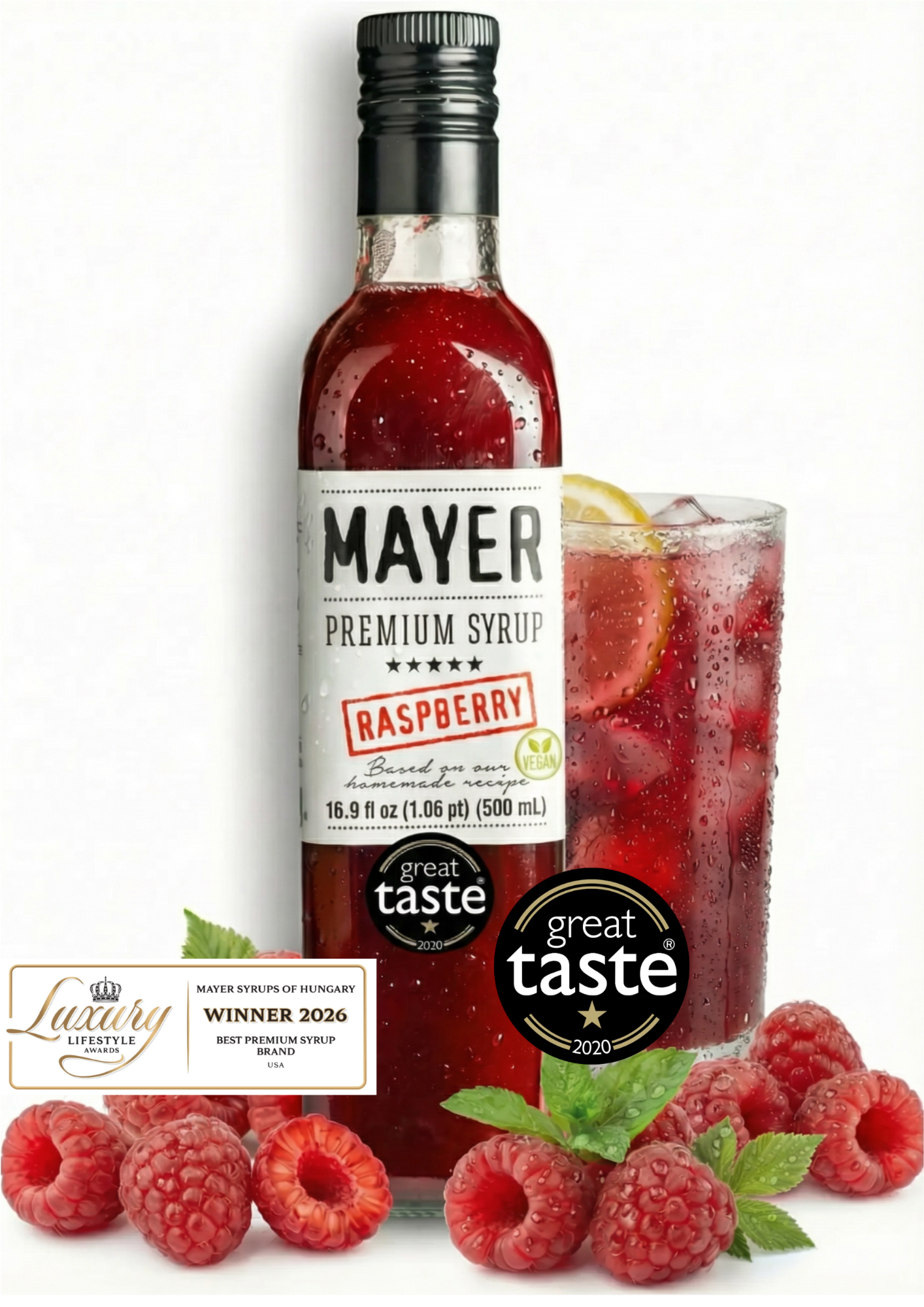 Raspberry syrup 16.9 fl oz (1.06 pt) (500 ml)