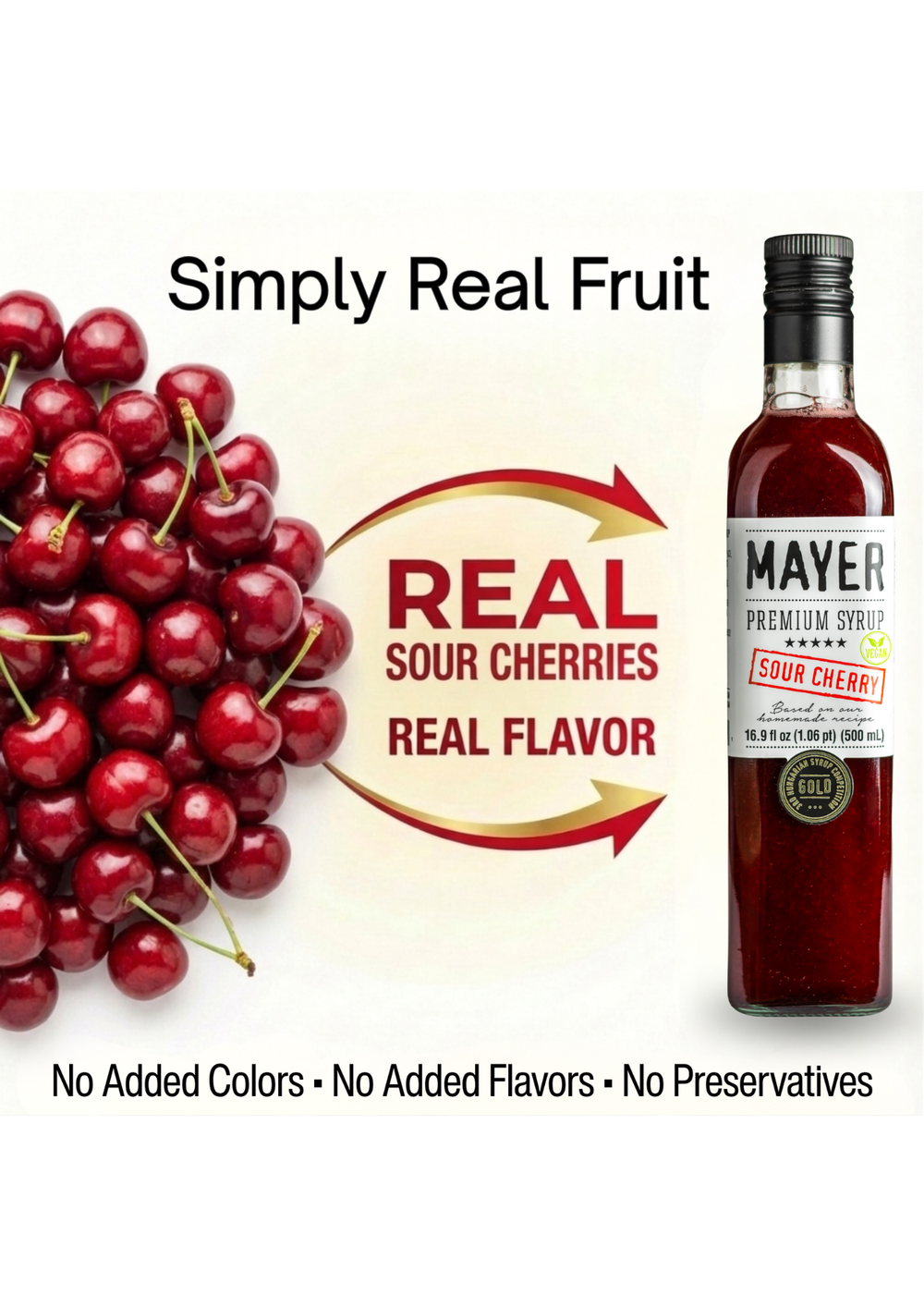 Sour cherry syrup 16.9 fl oz (1.06 pt) (500 ml) — Mayer - North