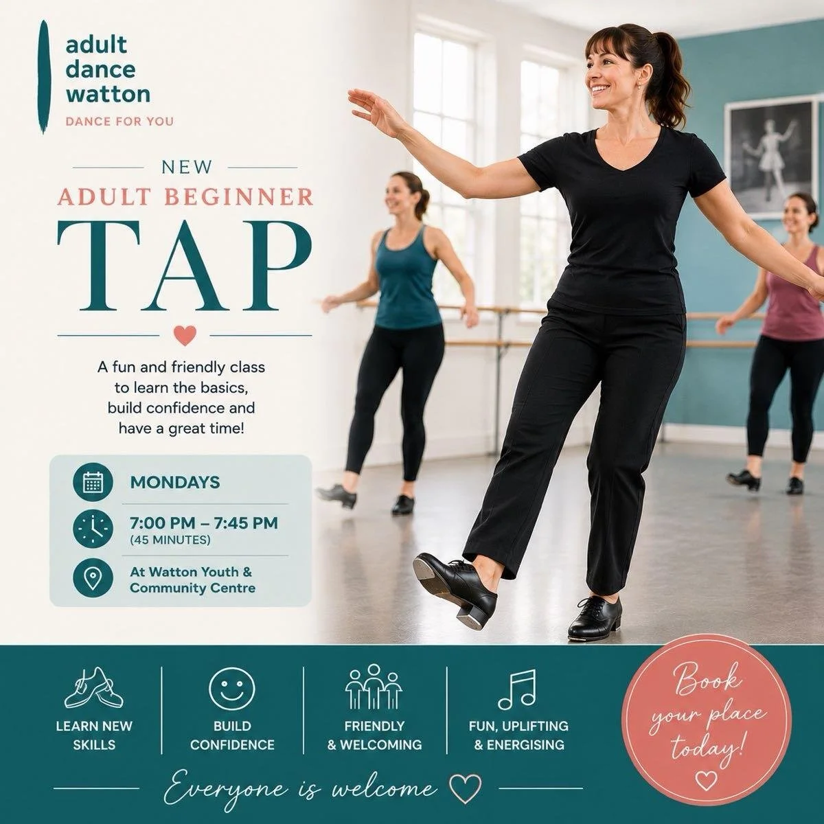 Adult tap dancing