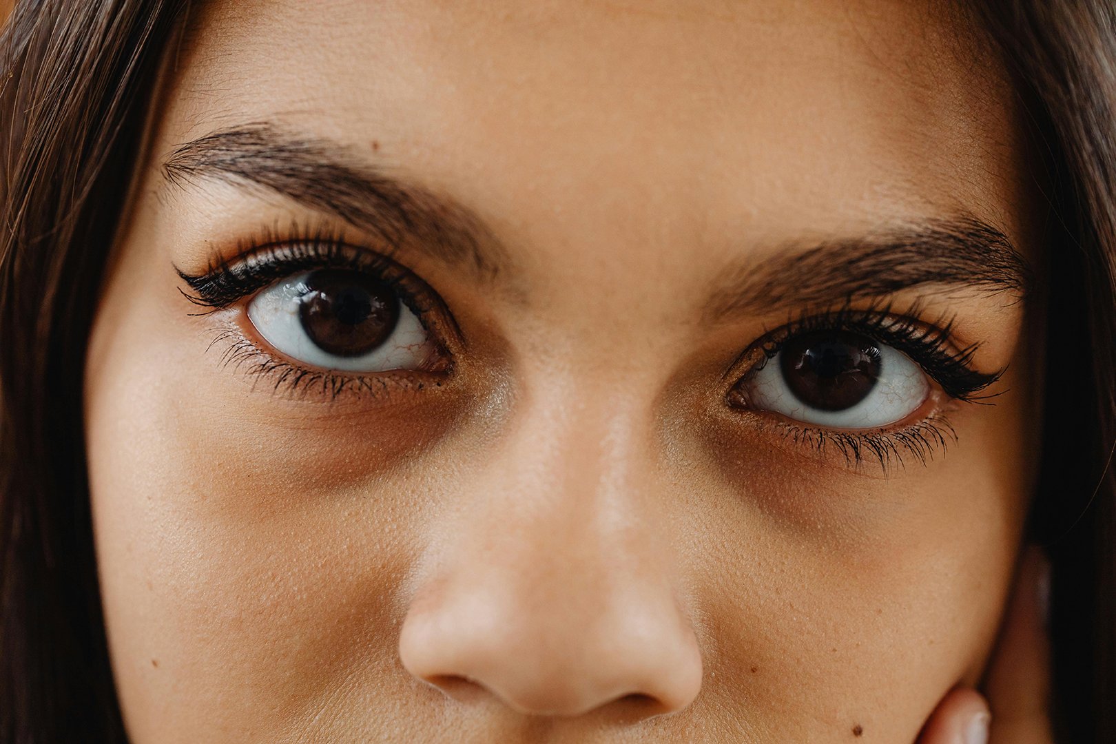 Closeup of a young woman's face.