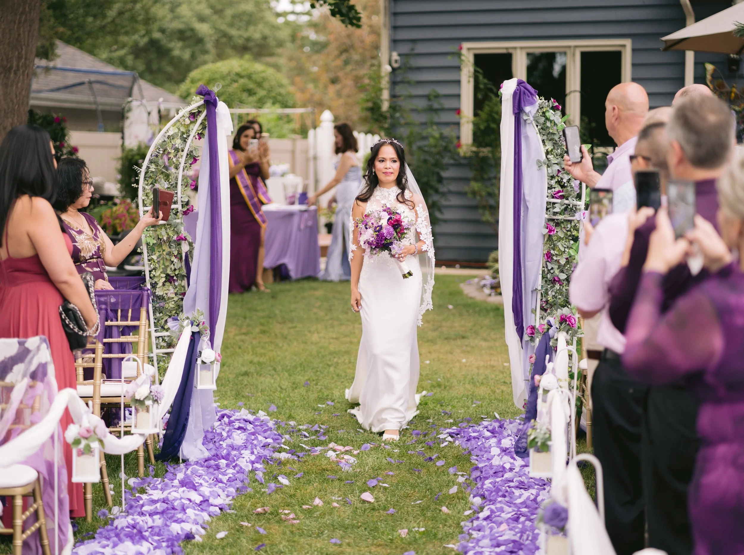 Bride walking down the isle