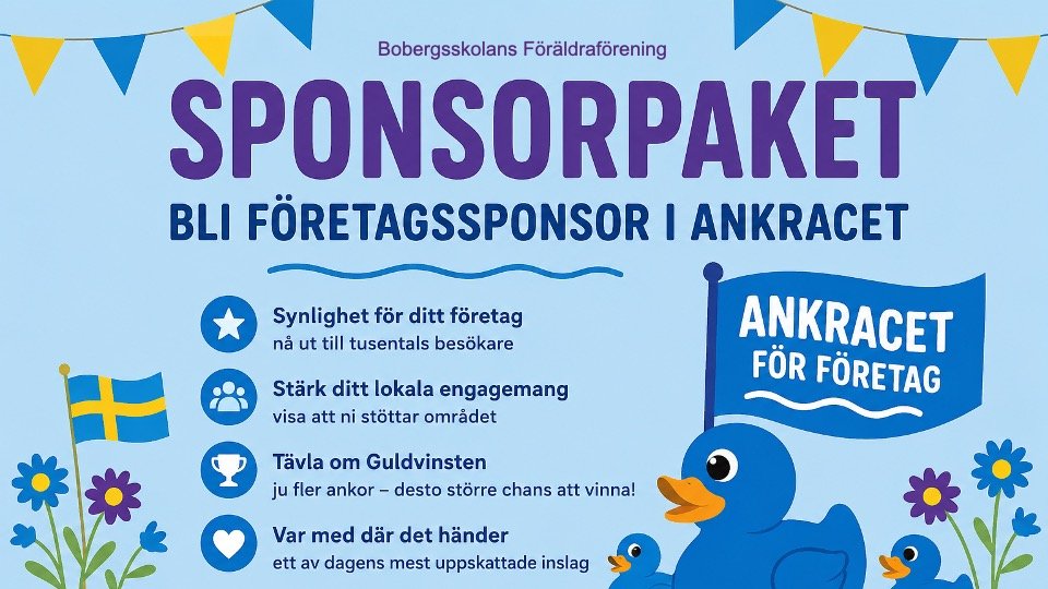 Sponsorpaket - Blå företagsankor till Ankracet