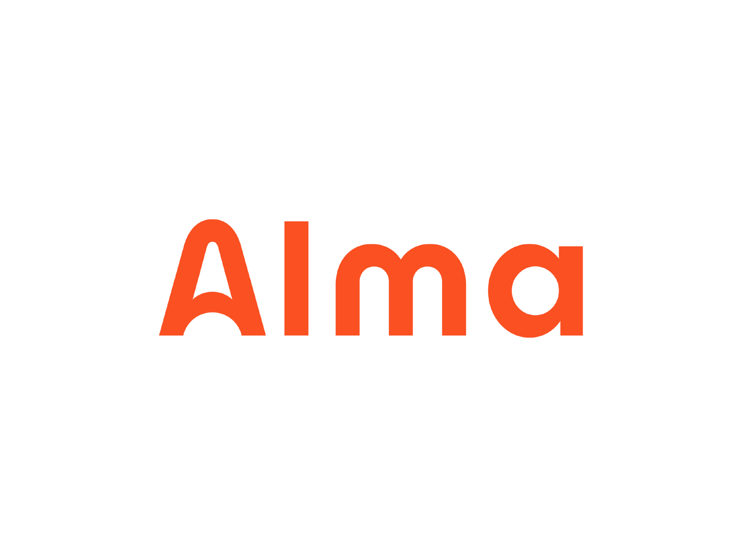 Le logo de Netflix avec le mot 'Alma' écrit en orange sur fond noir.