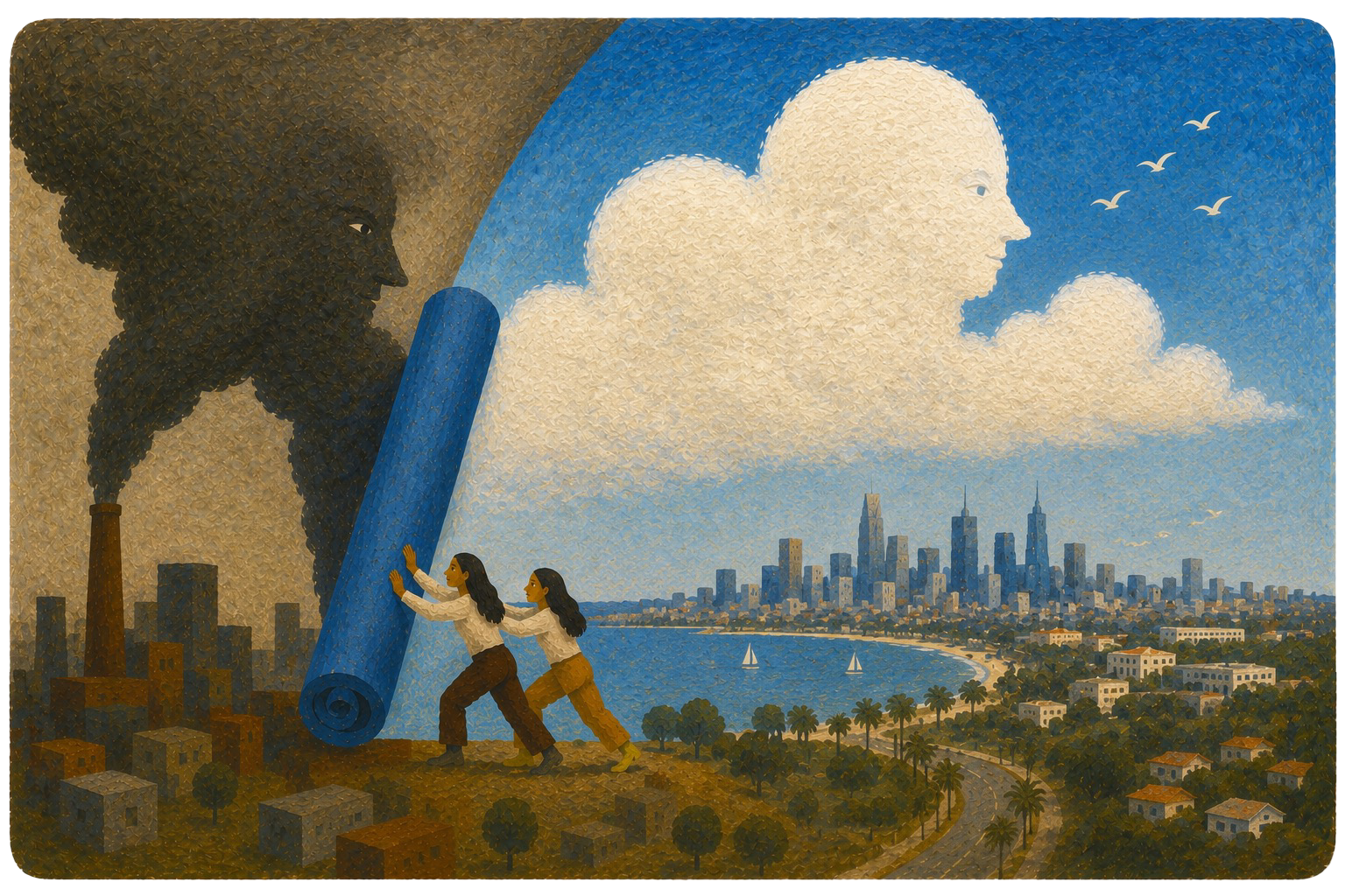 Illustration representing donating, recycling and reducing household waste.