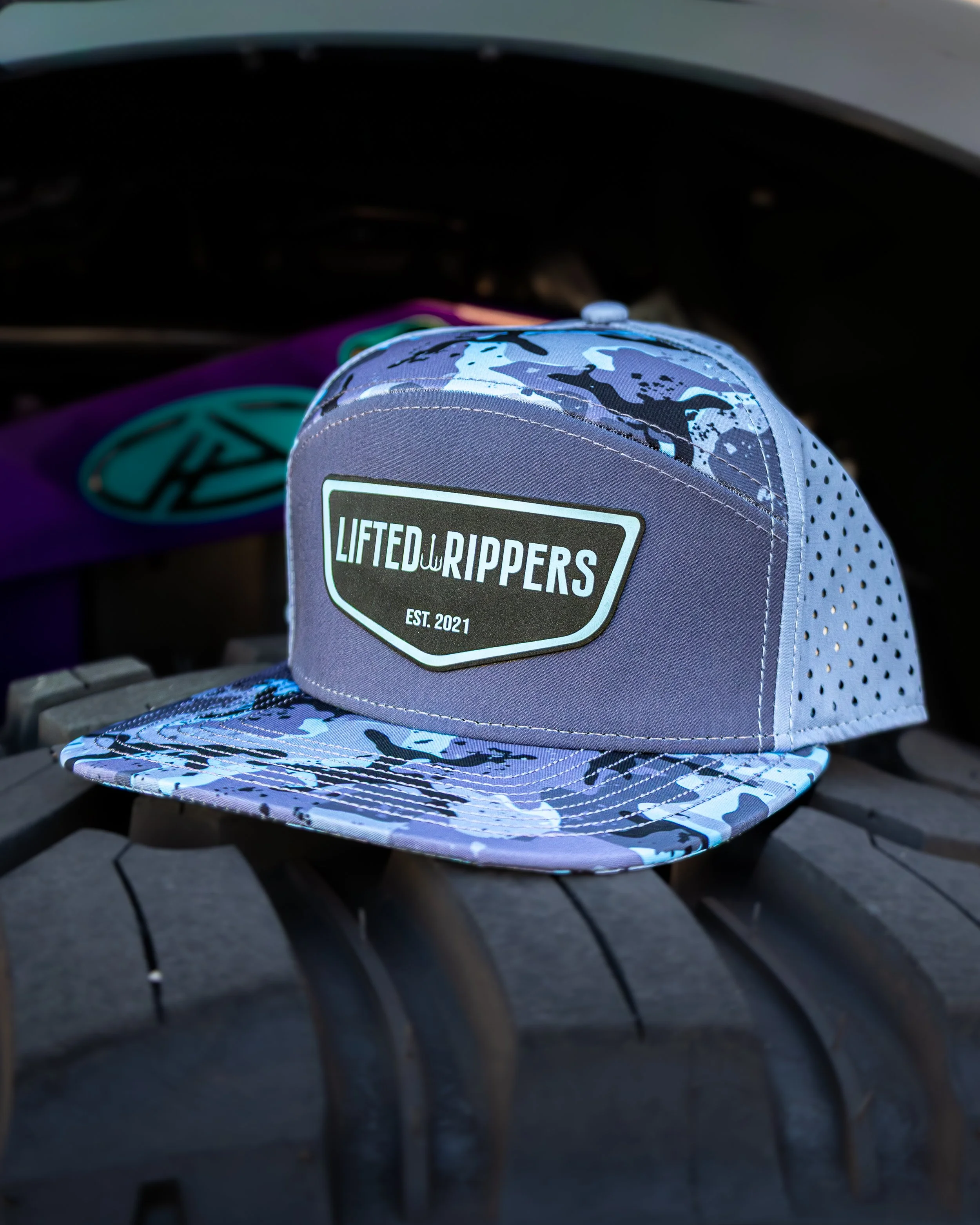 Blue Camo Lifted Rippers Snap Back