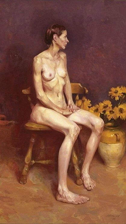 Figure with Sunflowers