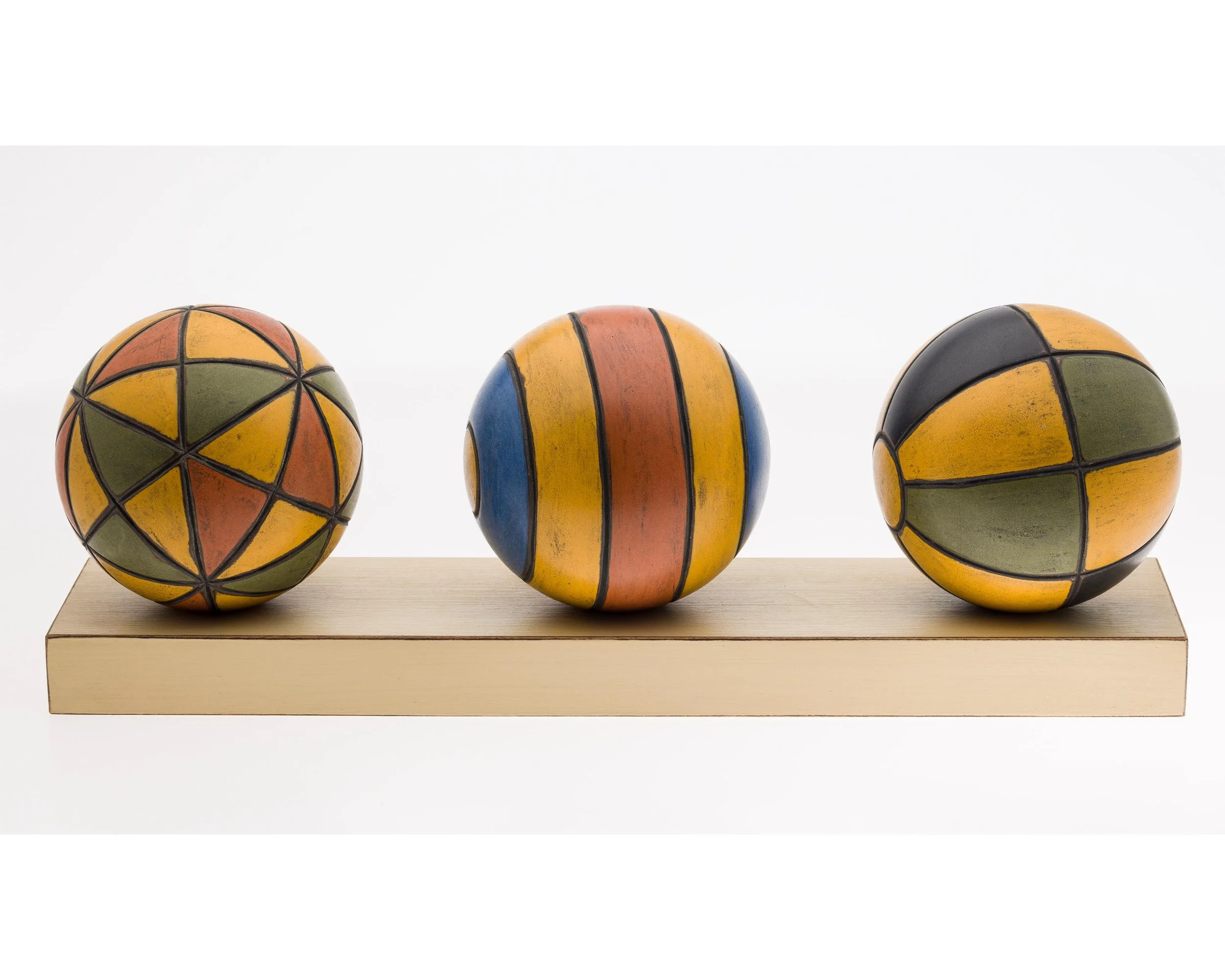 John Eric Byers - "Set of Three 6" Spheres with Shelf"