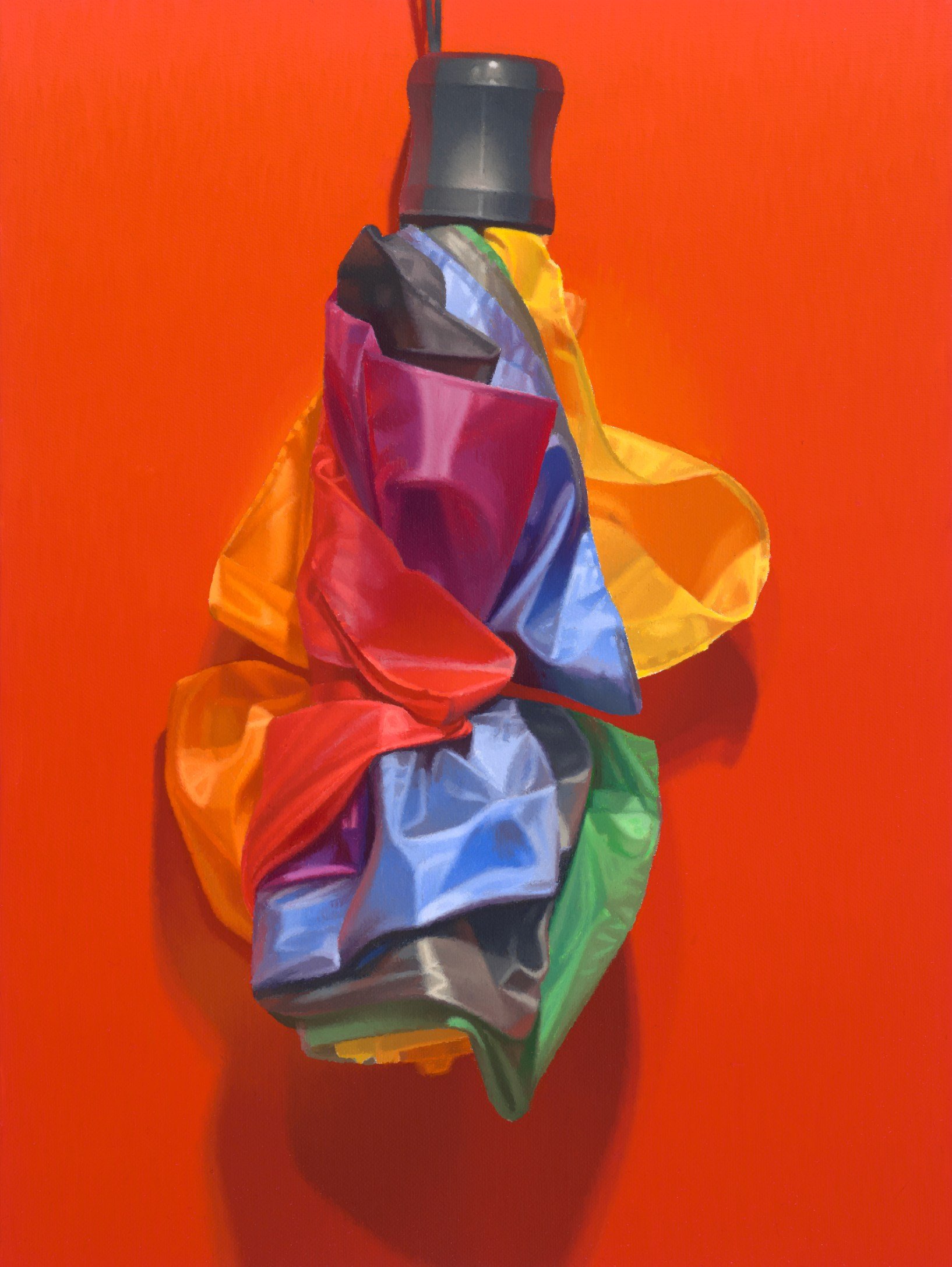 Umbrella with Red Wall
