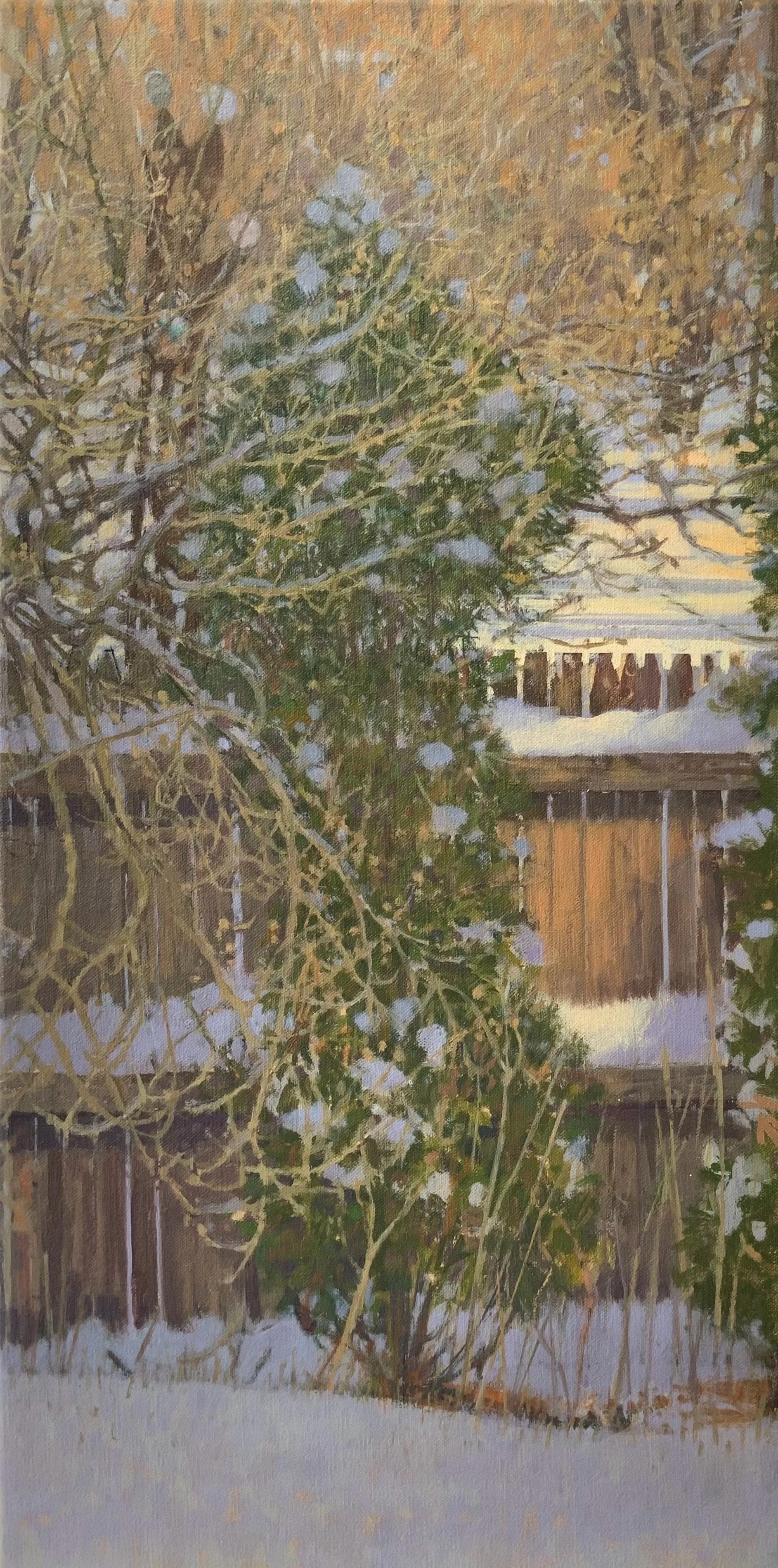 Arborvitae with Sculpture in the Snow (Copy)