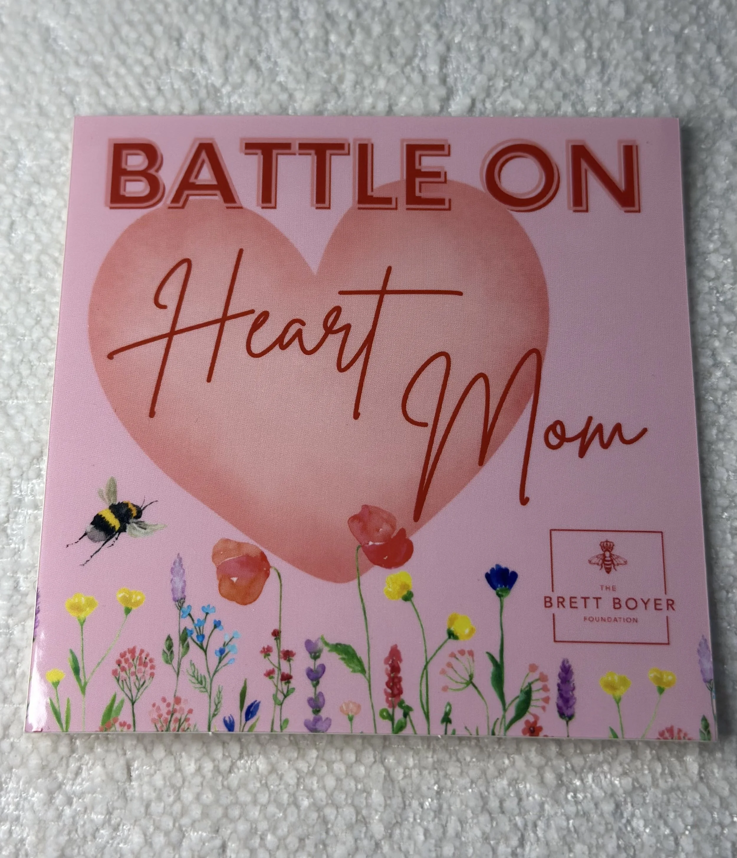 Battle On Heart Mom Sticker