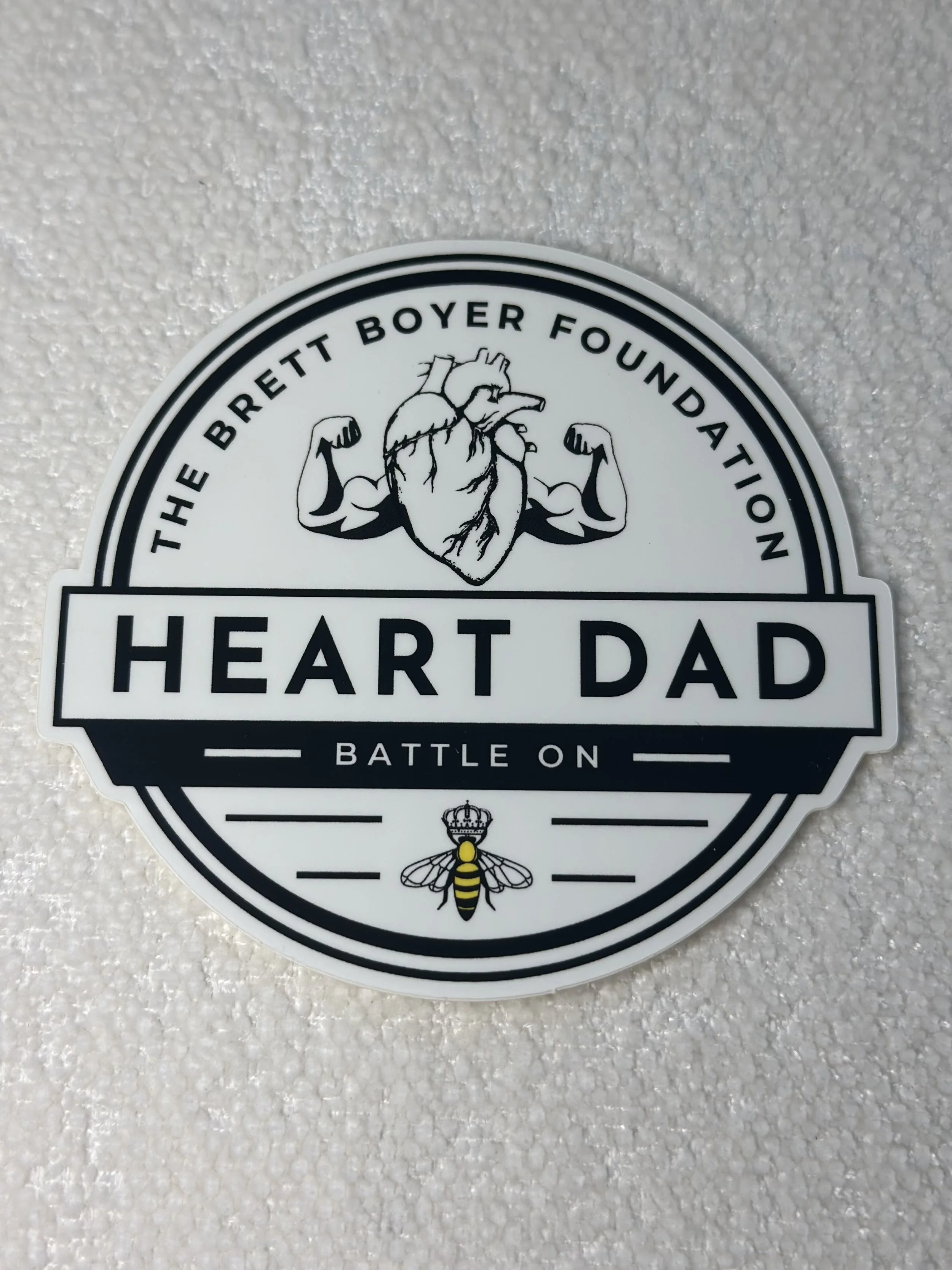 Battle On Heart Dad Sticker