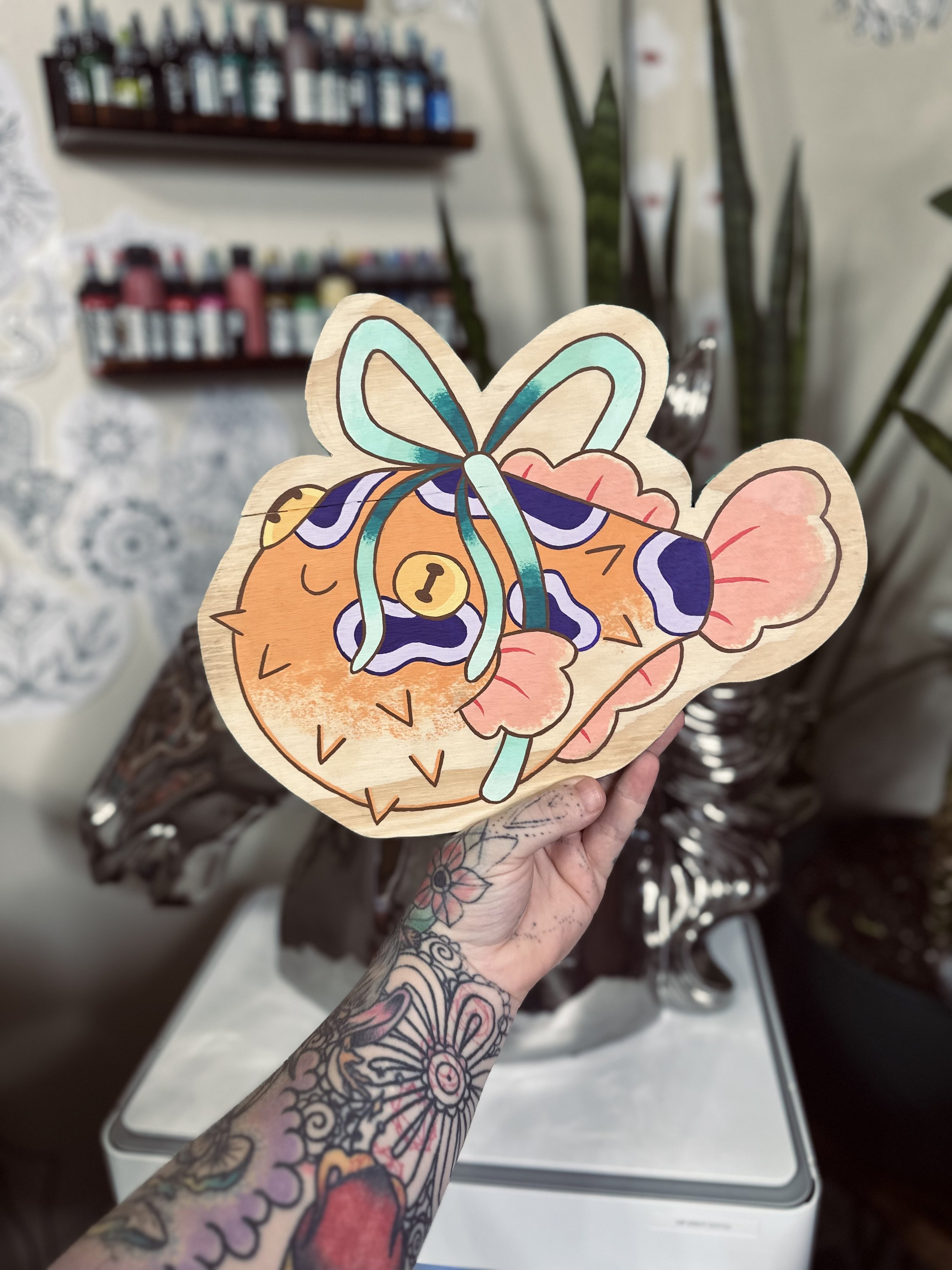 Puffy Feesh Woodcut