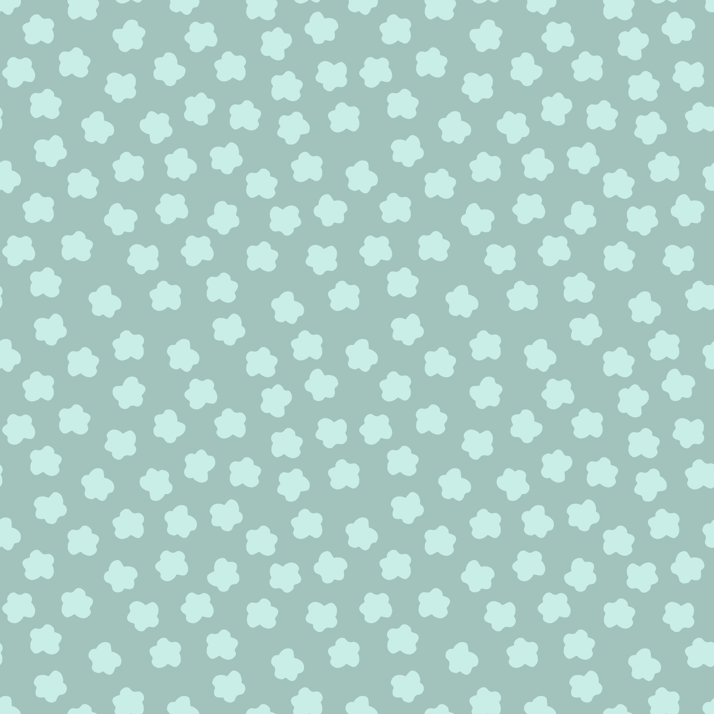 Pattern of small, light blue flower shapes on a darker blue background.