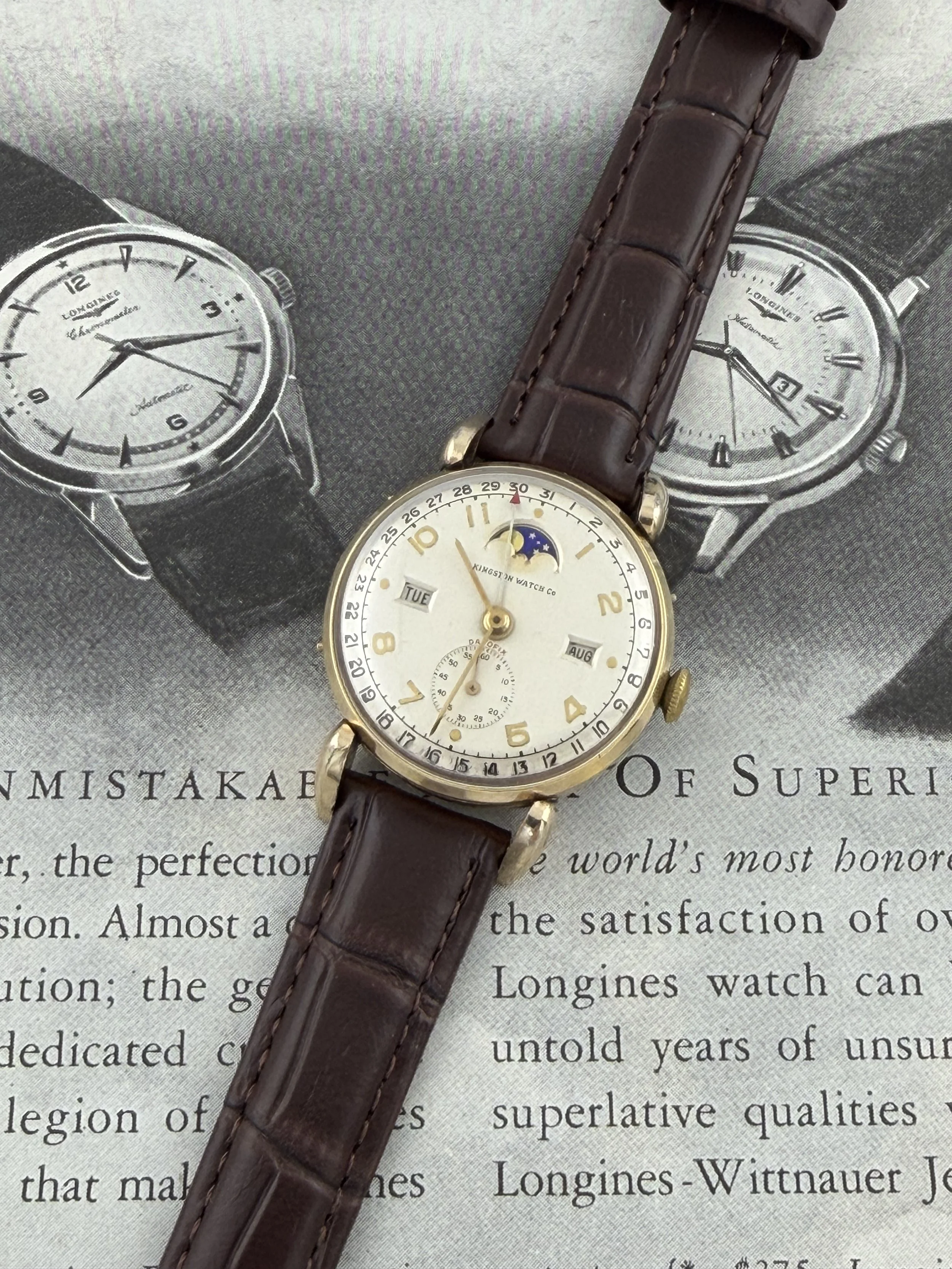Kingston Watch Co. Datofix | Record Cal. 107C | Triple Date Moonphase | 17 Jewels | Gold-Filled Case | Circa 1950s