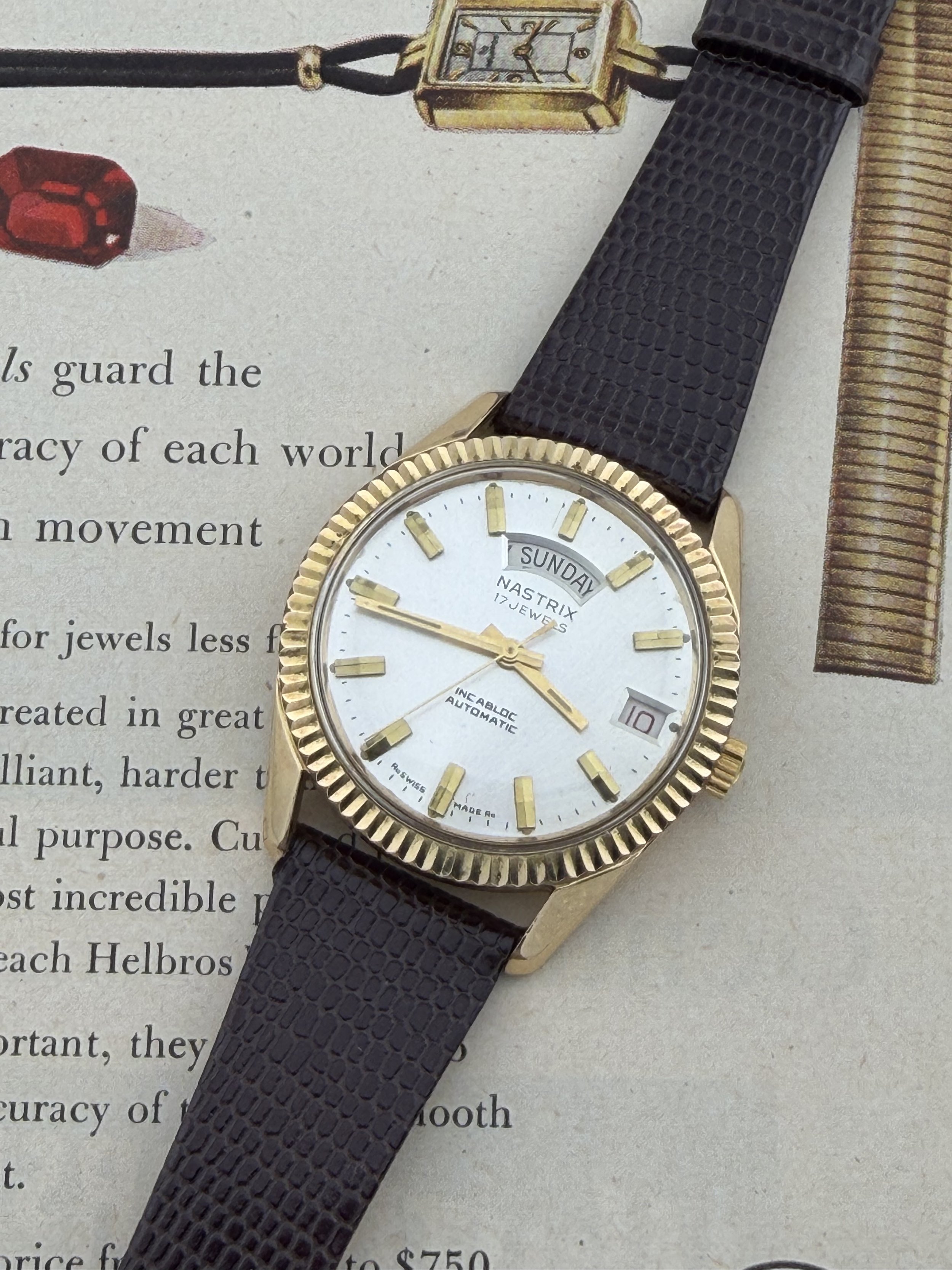 NASTRIX Automatic Day-Date | Large Size |Swiss 17 Jewel Movement | Circa 1960s–1970s
