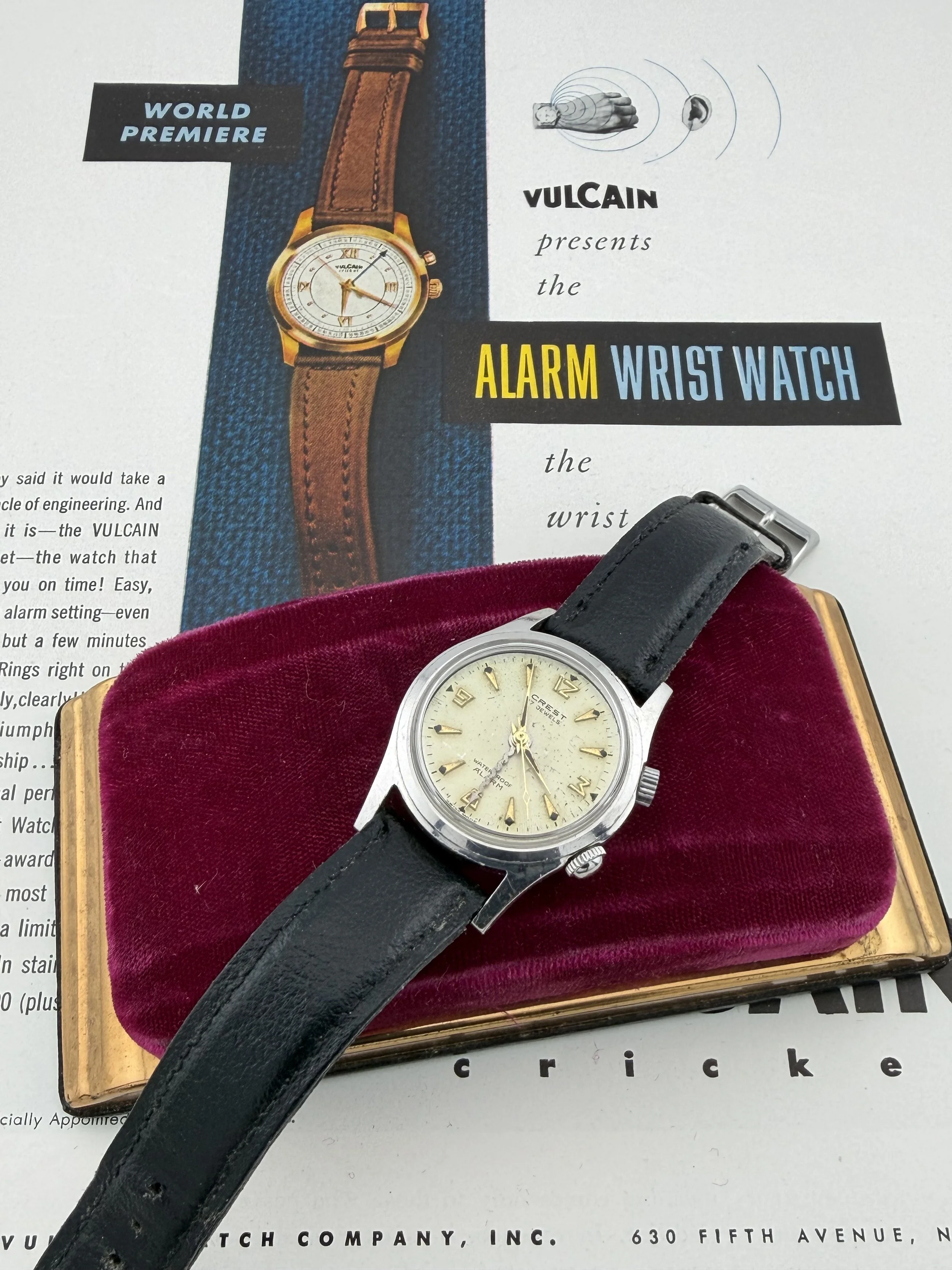 Crest Alarm | 17 Jewels | Swiss Manual Wind | “Timed with Toronto Observatory” | Circa 1950s–1960s
