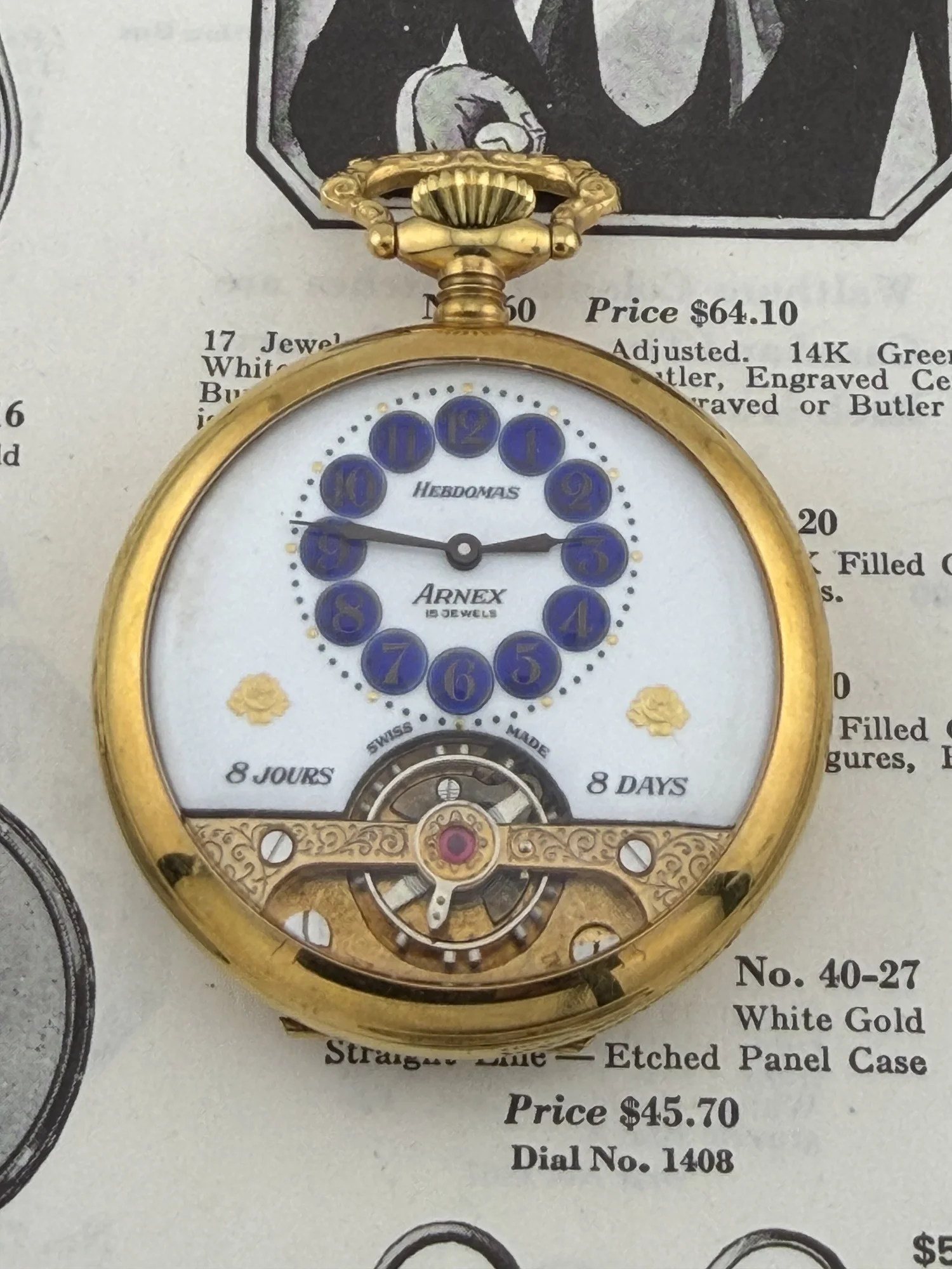 Hebdomas / Arnex 8-Day Pocket Watch | 15 Jewel Swiss Movement