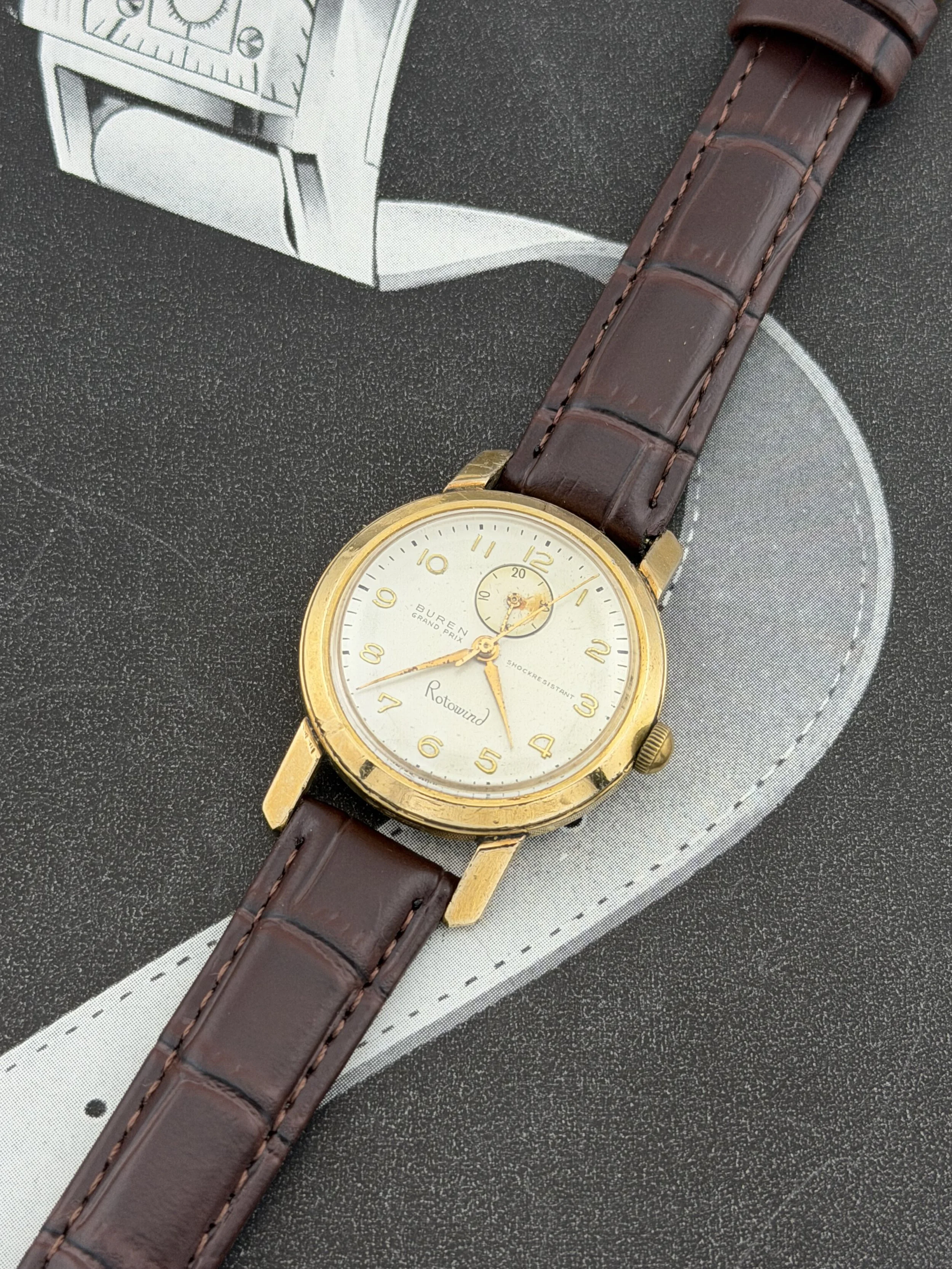 Buren Grand Prix | Rotowind Automatic | Power Reserve | 21 Jewels | Gold-Filled Case | Swiss Made | Circa 1950s