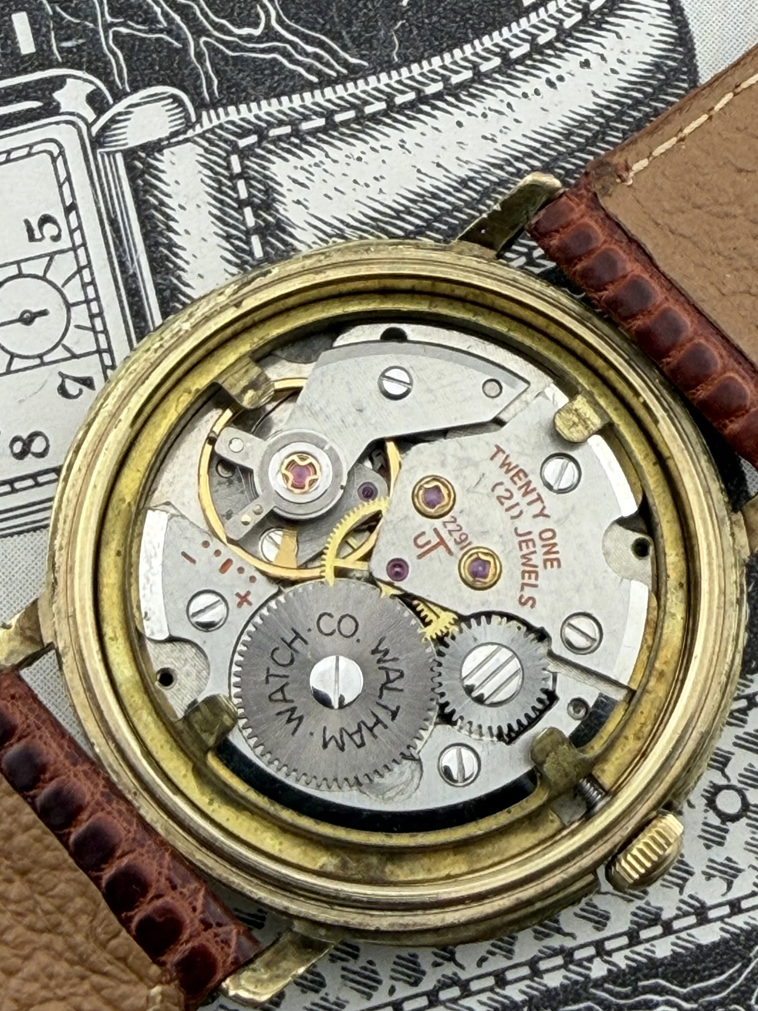 美品 WALTHAM 機械式 時計 swiss made Waltham Maxim manual winding 