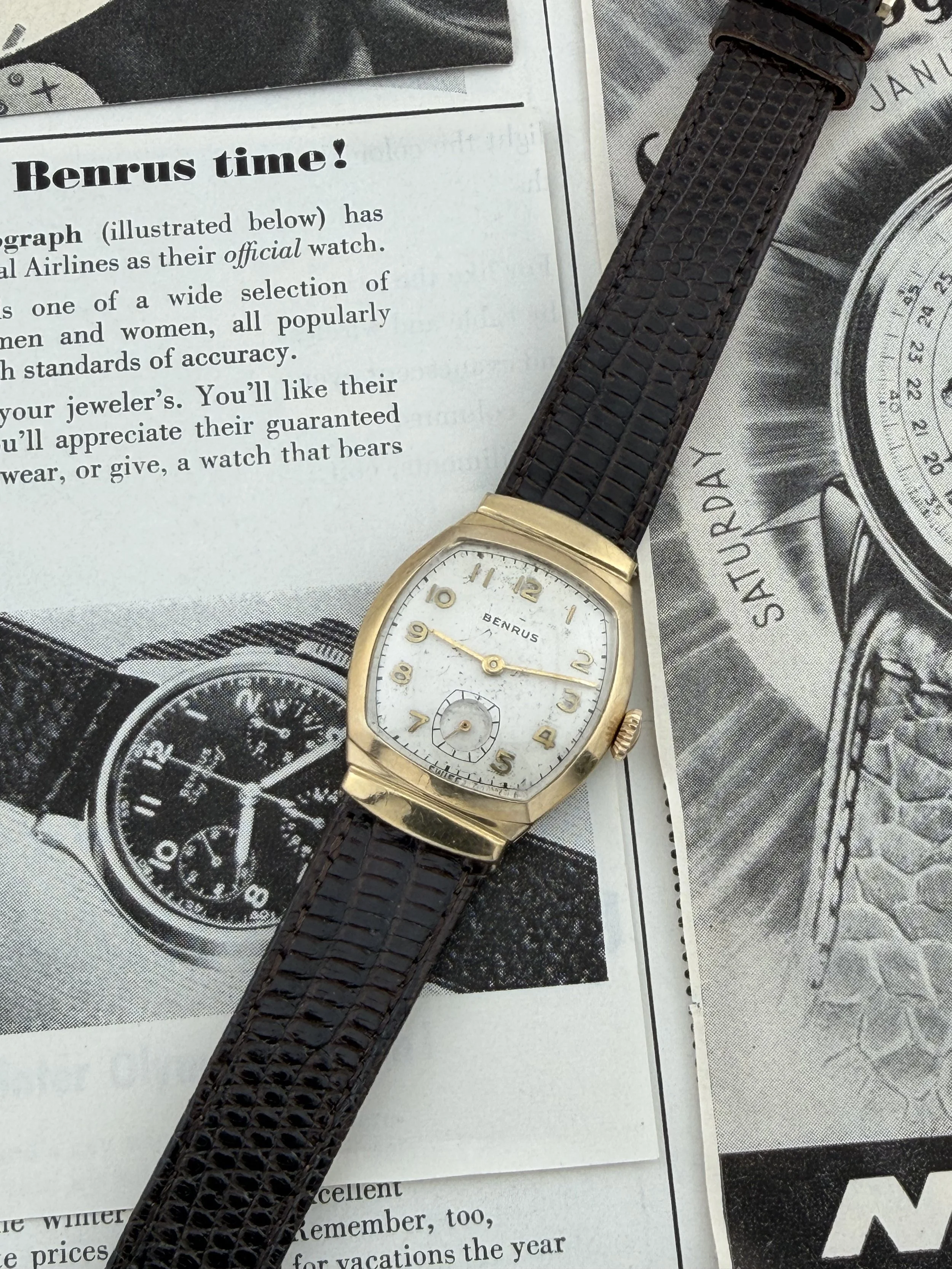 Benrus | 17 Jewel Manual Wind | Hooded Lug Tank Watch | Circa 1940s–1950s
