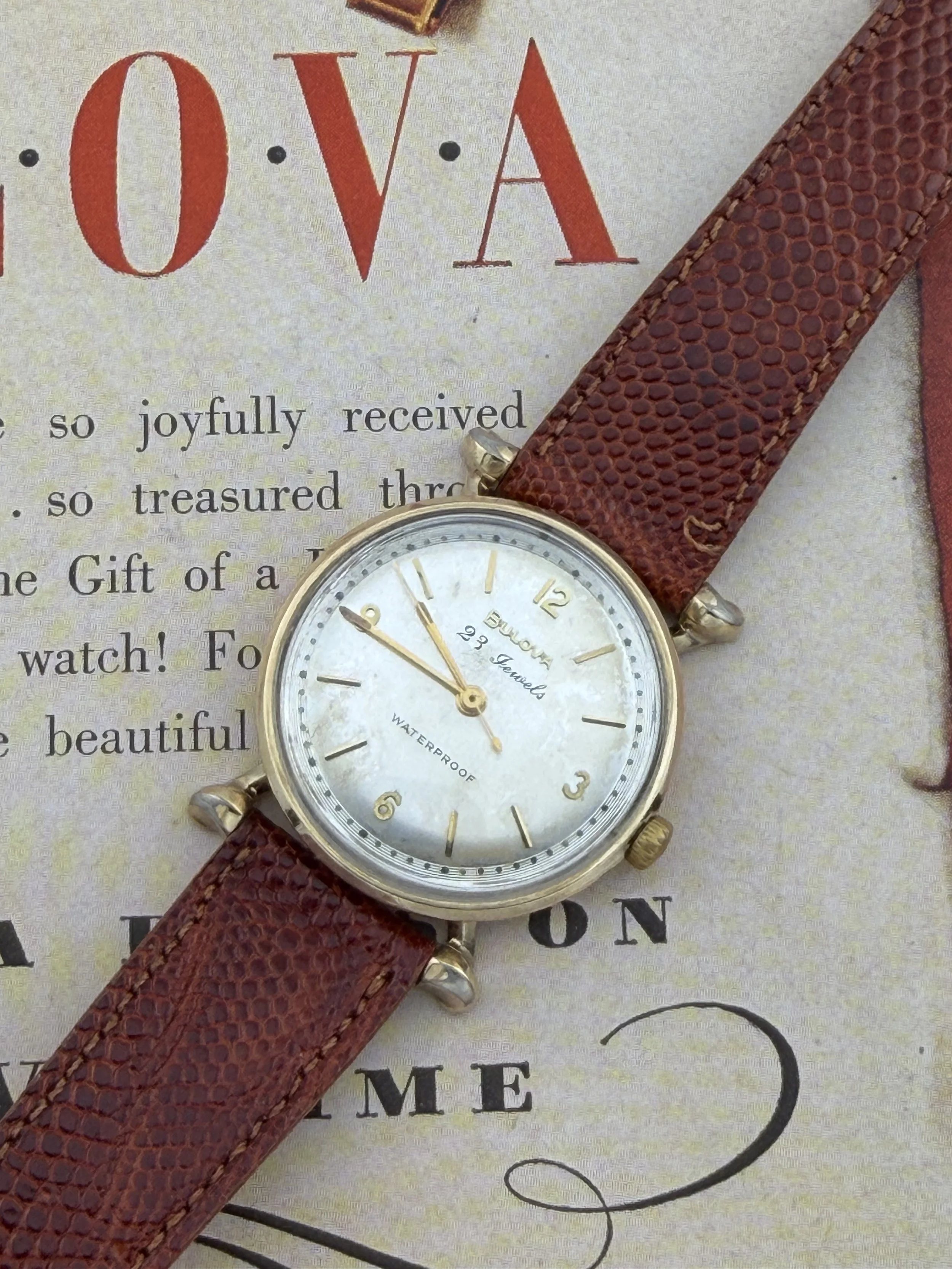 Bulova “23” | 23 Jewels | Self-Winding Automatic | 10K Gold Filled | Textured Dial | Sputnik “Crab” Lugs | 1960
