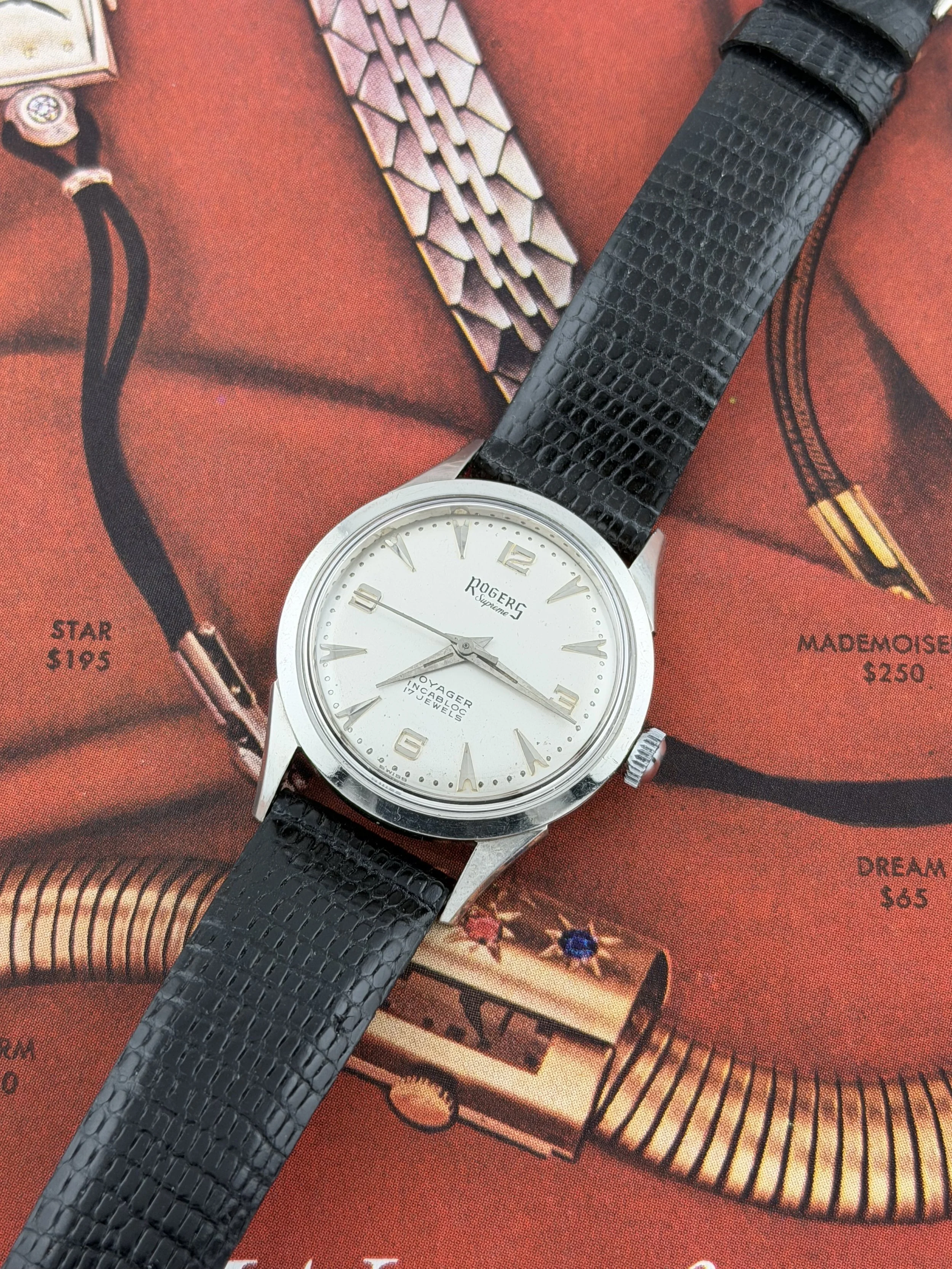 Rogers Supreme Voyager | Incabloc | Steel Case | 17 Jewels | Circa 1960s
