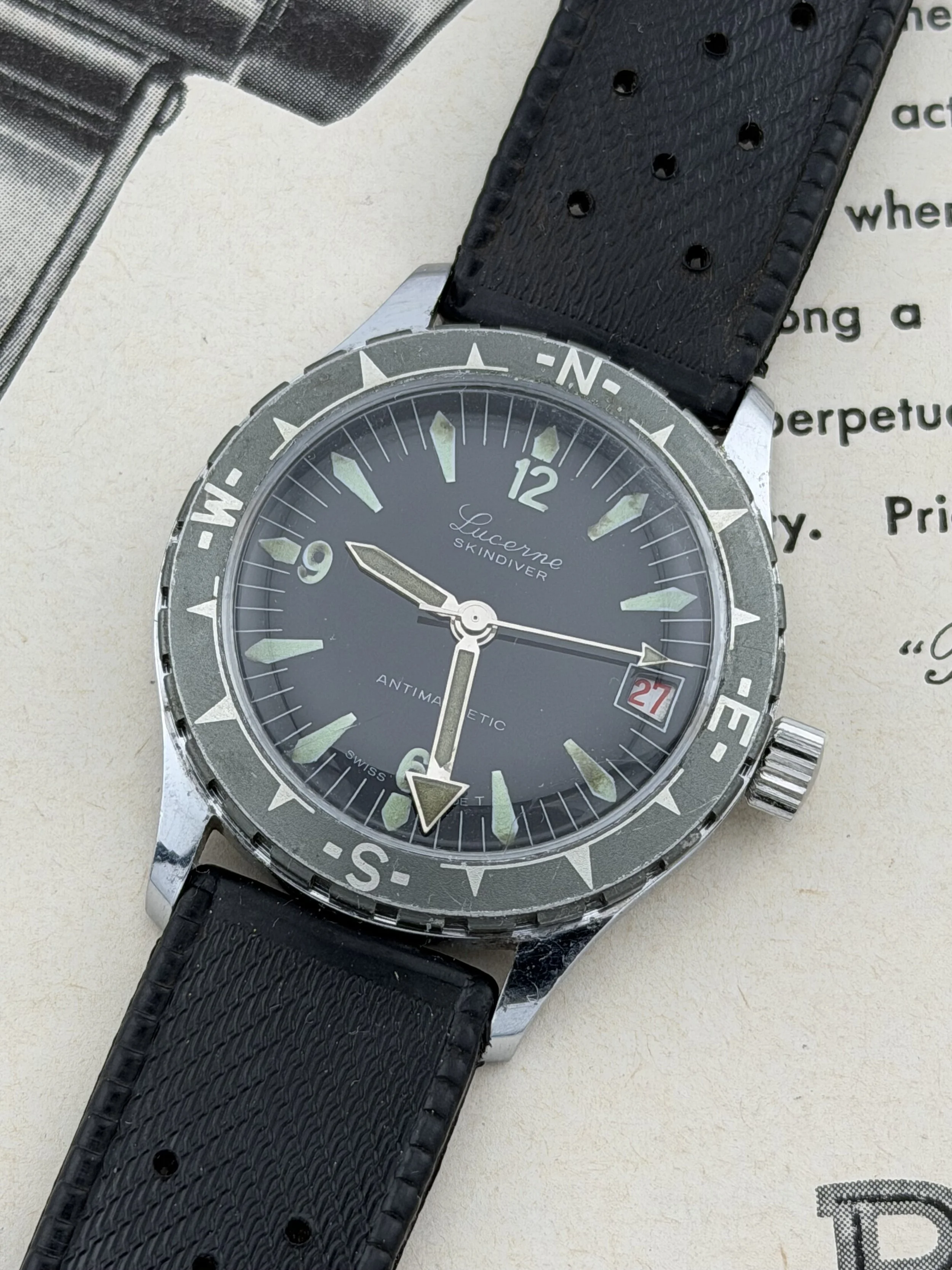 Lucerne | Swiss Mechanical | Skin Diver Style | Date | Circa 1960s–70s