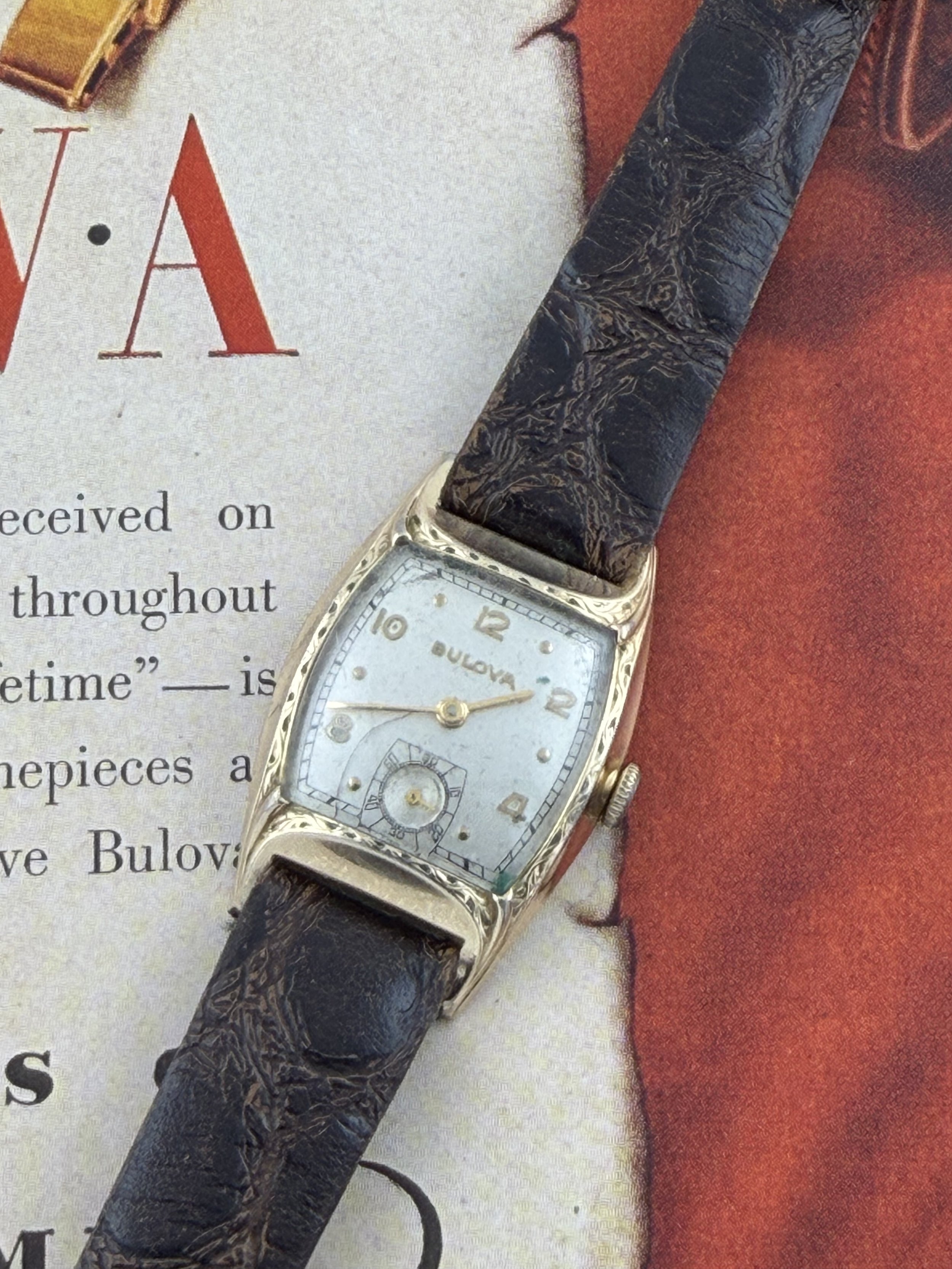 Bulova | Art Deco Tank Watch | 17 Jewels | 10BC Movement | Engraved Gold-Filled Case | Circa 1940s