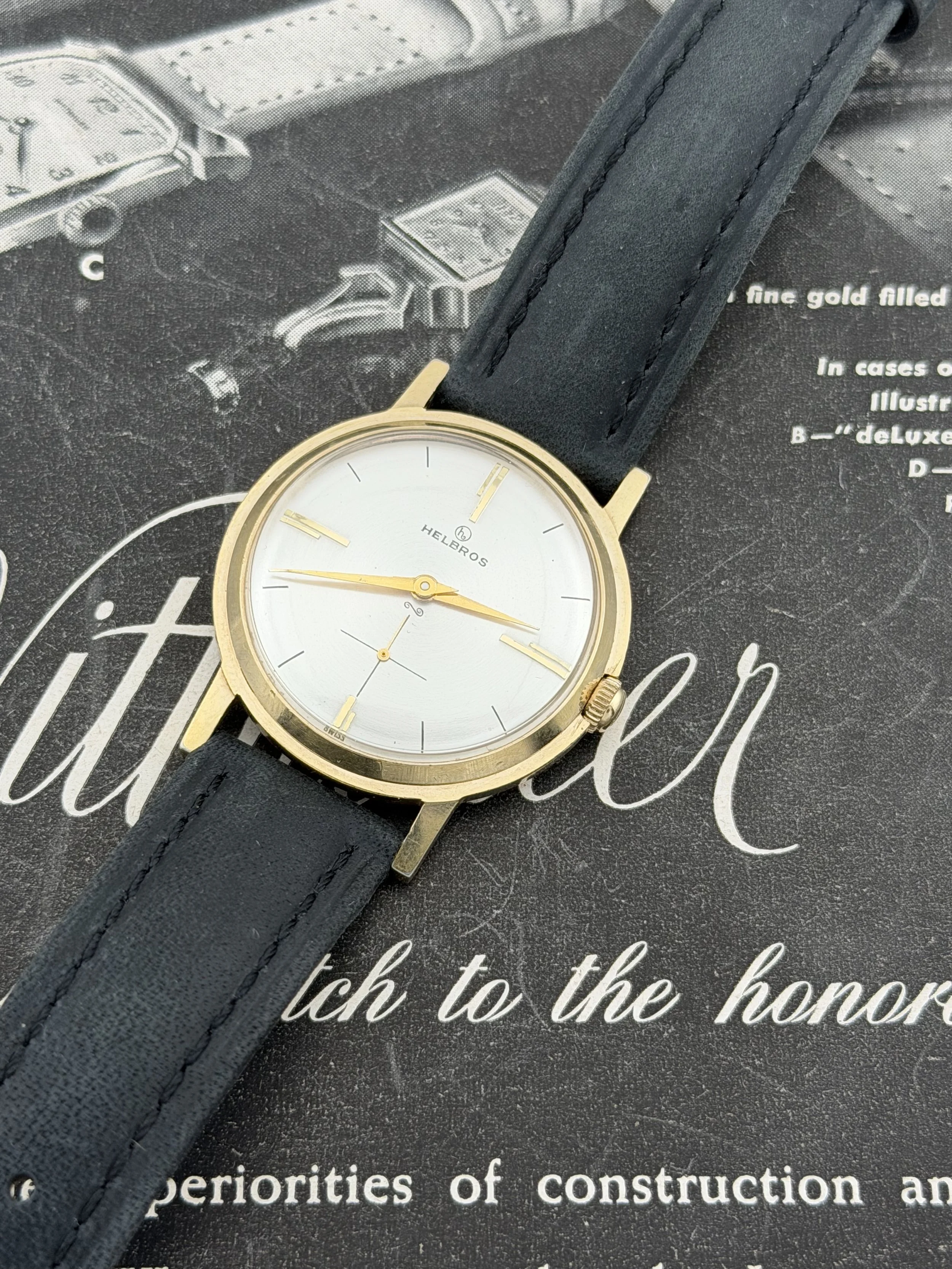 Helbros Gold-Filled Dress Watch | Sub-Seconds Crosshair Dial | Near NOS Condition