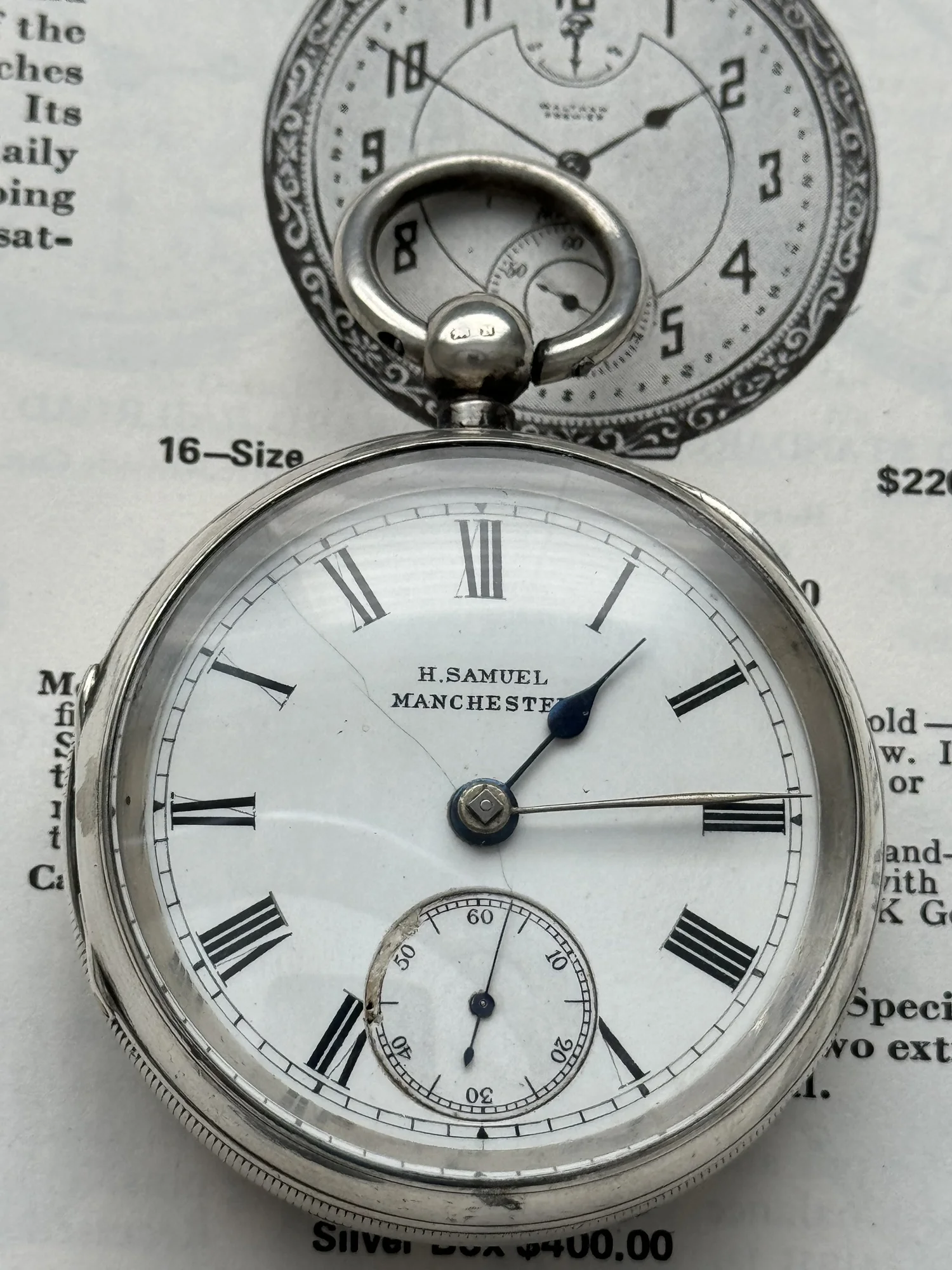 Vintage Samuel Fusee Pocket Watch Mid-1800s Key-Wound