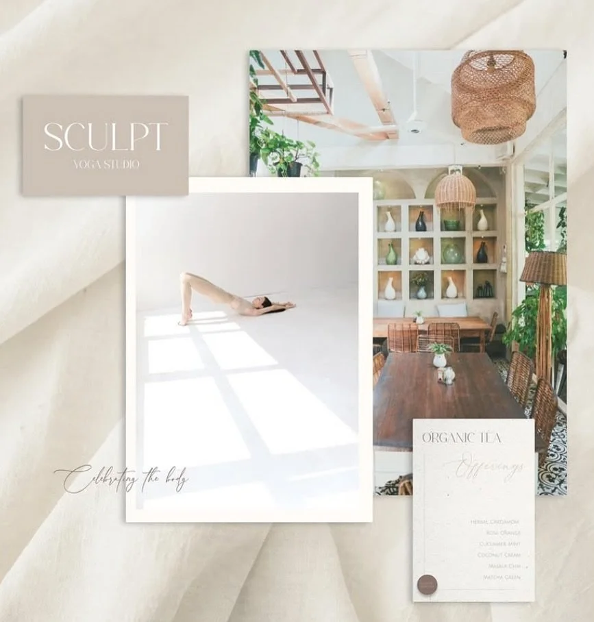 Calm neutral studio space, defining stillness, minimal distractions. A place to forget the world. Forget everything and just exist, just stay still, observe nothingness. 
Sculpt deprives your senses but also activates your inner divinity with yoga, m