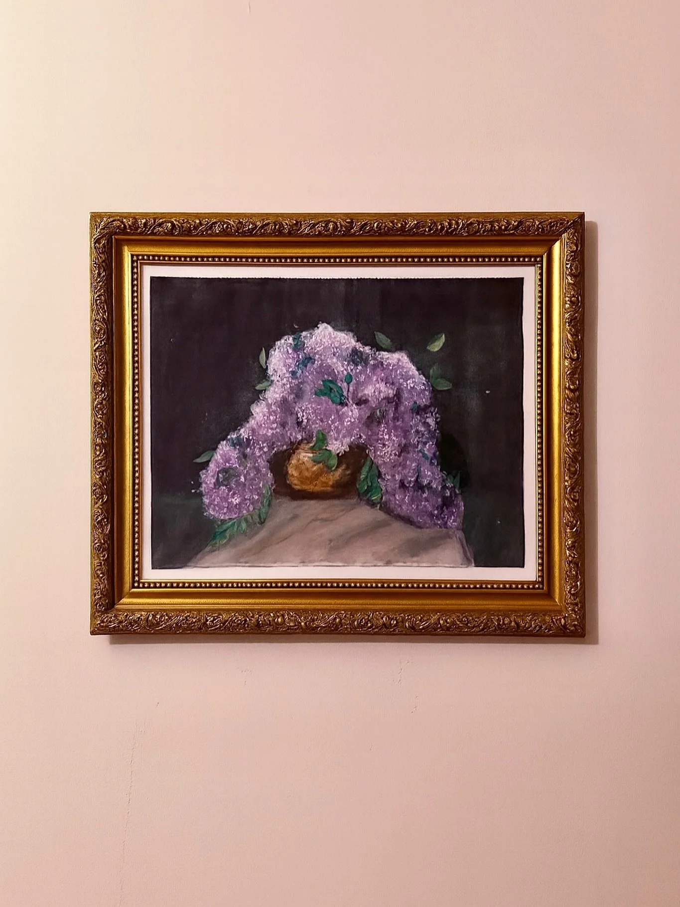 A simple painting of a pot of lilacs 🪻
&bull; Oil painting &bull; Canvas &bull; Still Life &bull;