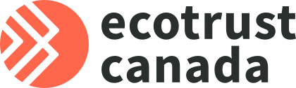 Ecotrust Canada logo with a red circle and white abstract arrow design, alongside black text.