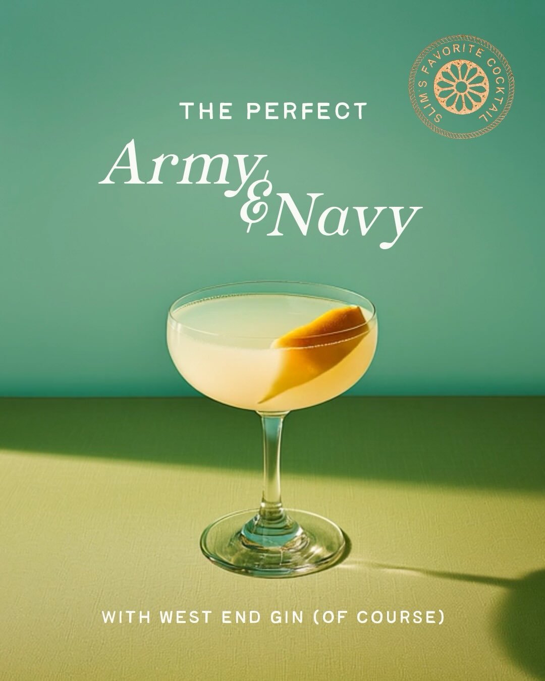When balance meets confidence, you get this. 🍋

The Army &amp; Navy with West End Gin delivers bold citrus, silky texture, and timeless character in every sip.