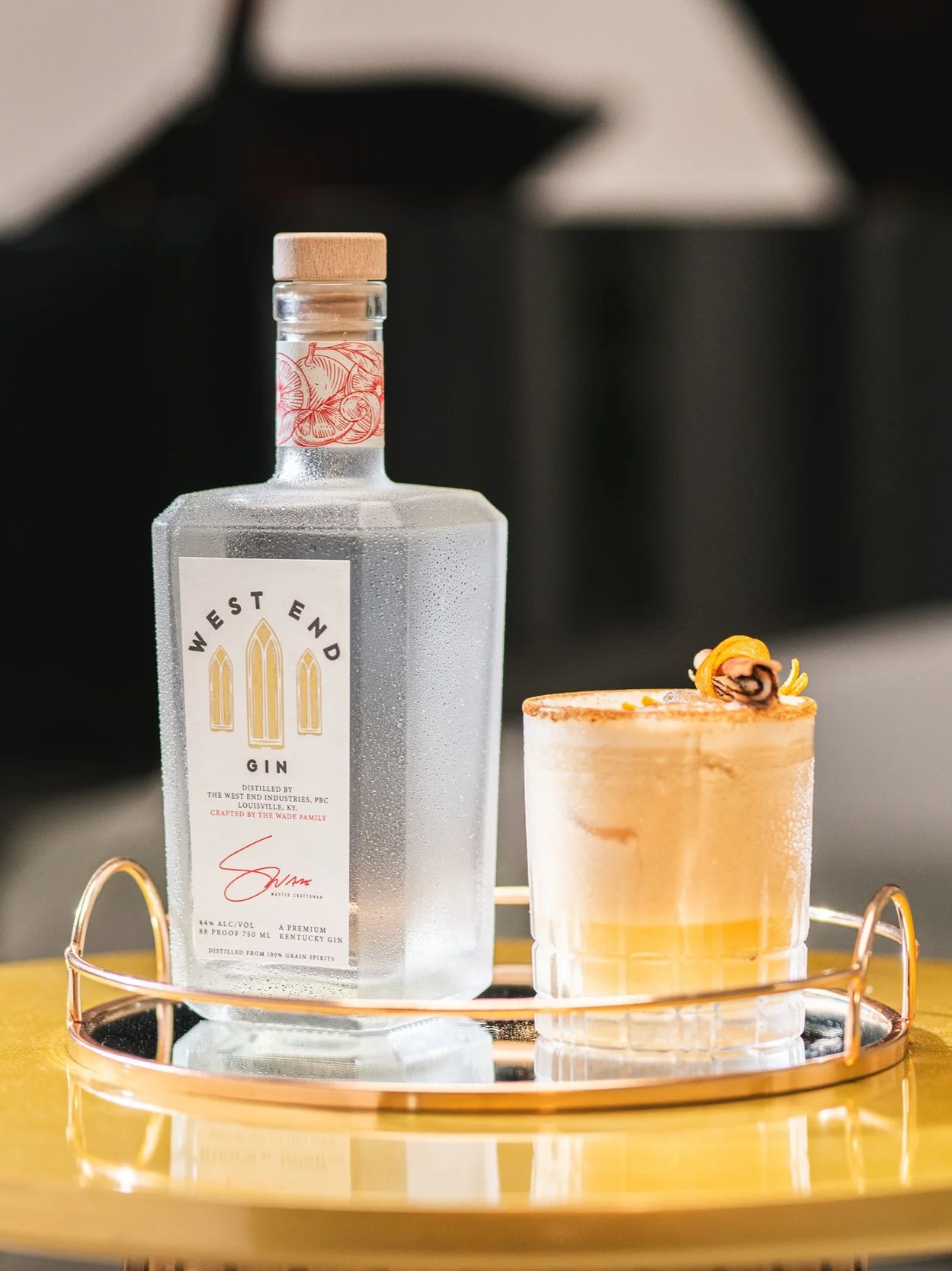 Creamy cocktail with cinnamon sticks on top