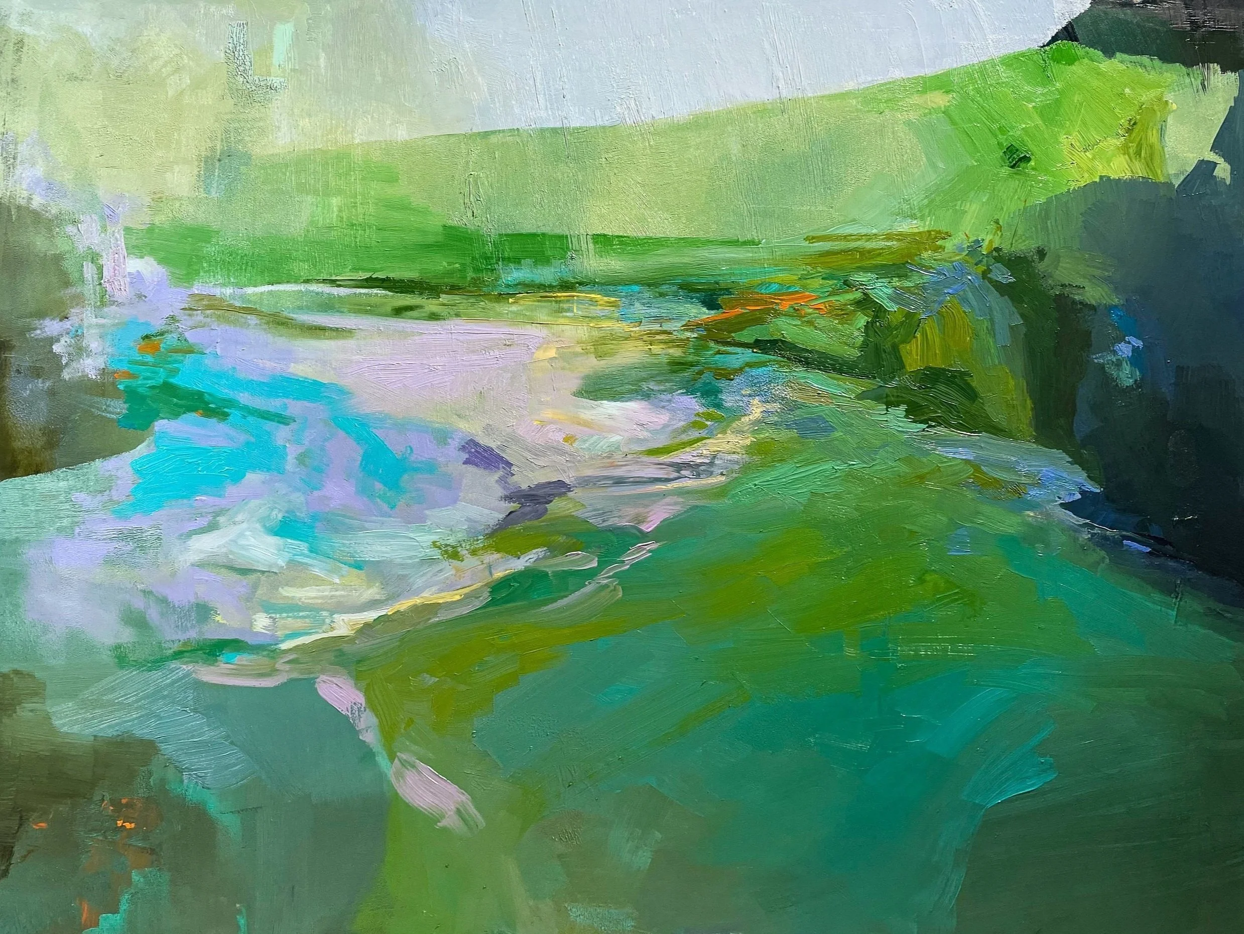 "Meandering into Stillness" 18x24 (Oil on Panel) SOLD 🔴 Won Honorable Mention for the Lean into Abstraction show at the Oregon Society of Artists '2