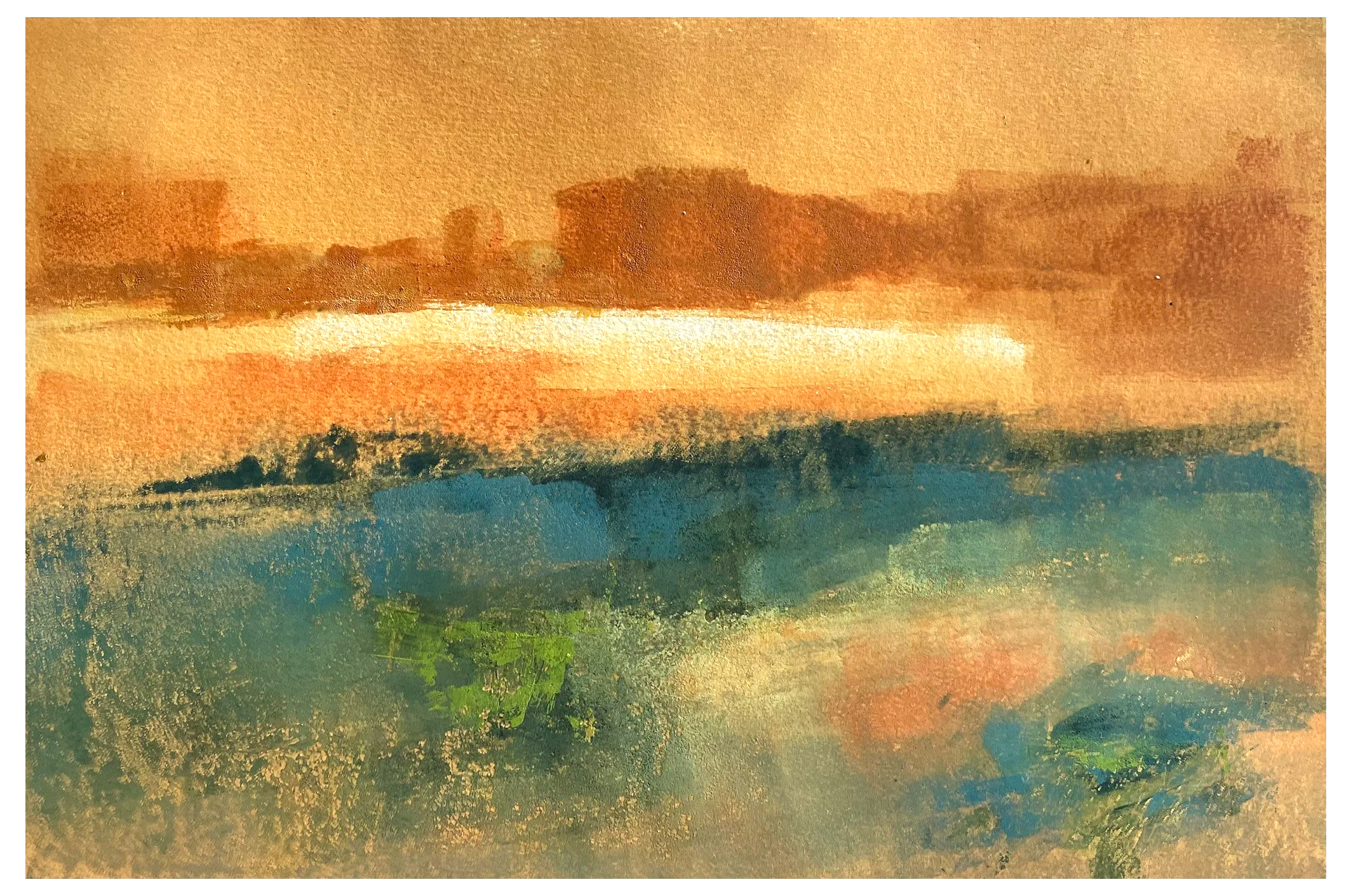 "Brilliant Shore" 12x18 Monotype on printmaking paper, framed to 18x24.
 $785 includes matting and framing. 
-2023

