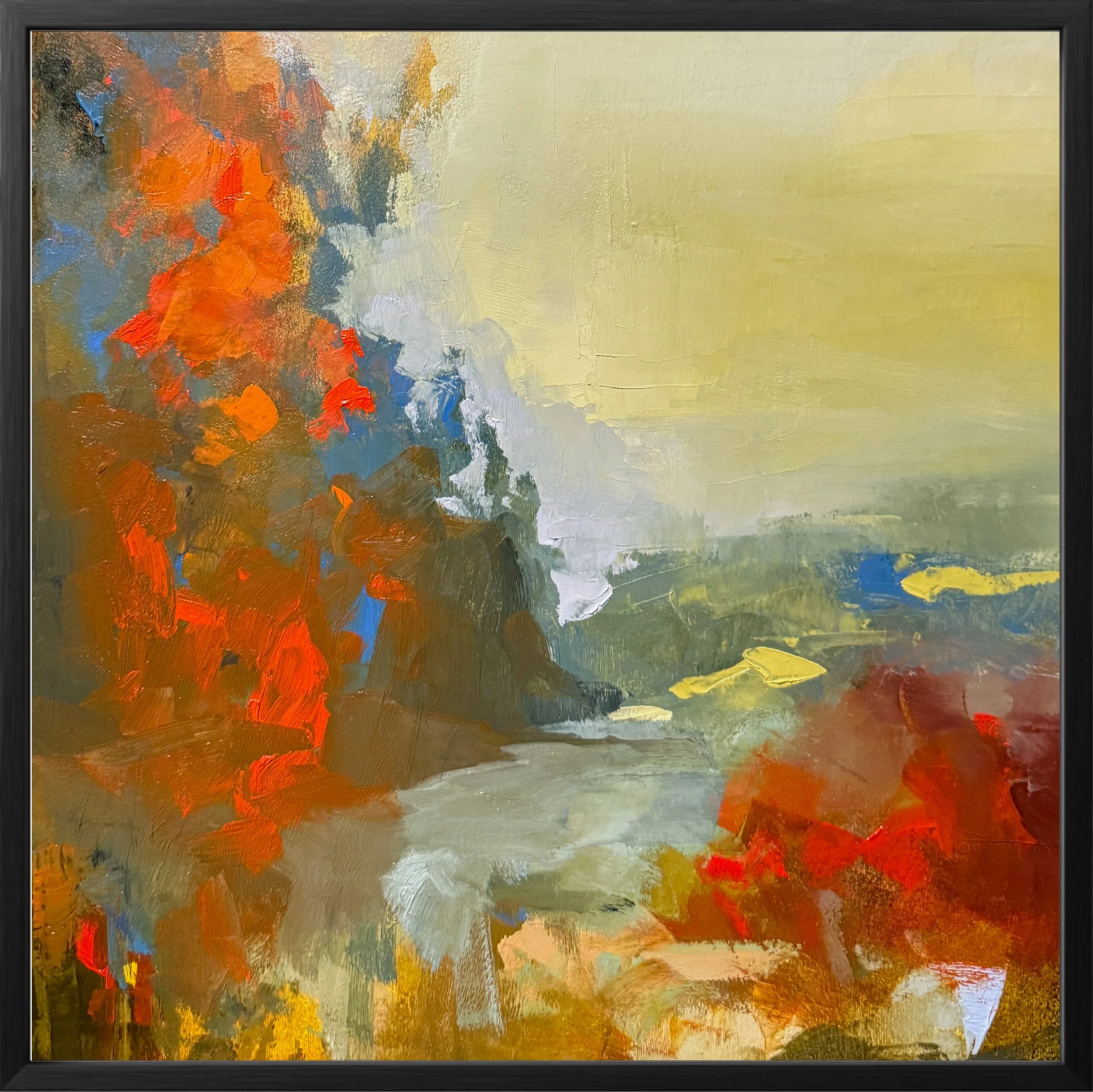 "Blazing a Path into Serenity"  12x12 Oil on Cradled Panel -2025
$550 includes framing