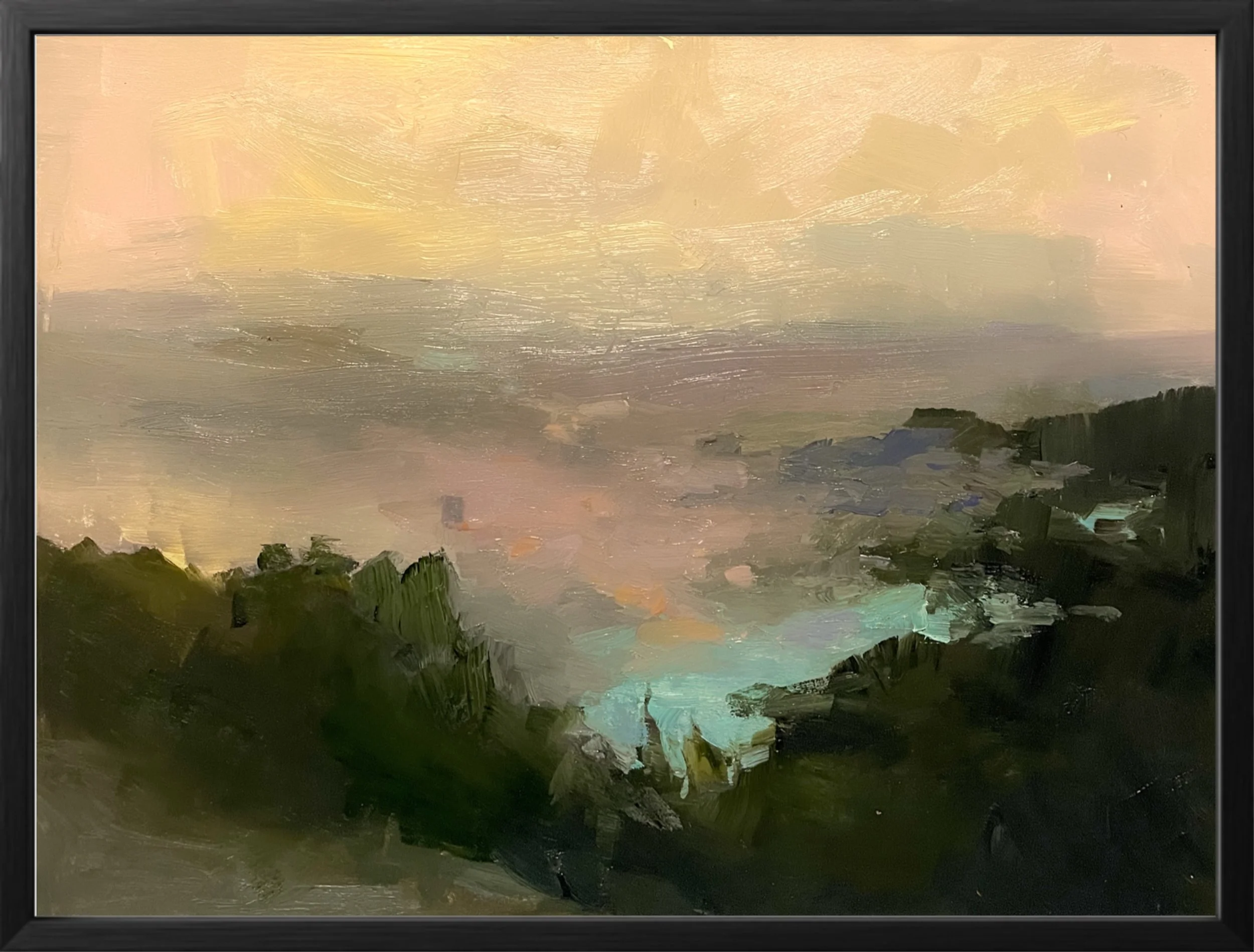 "Valley Fog" 9x12 Oil on panel -2024 
Umbria Italy
$475 includes framing 