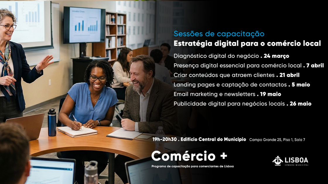 Comércio +: inscrições abertas para novo ciclo sobre estratégia digital