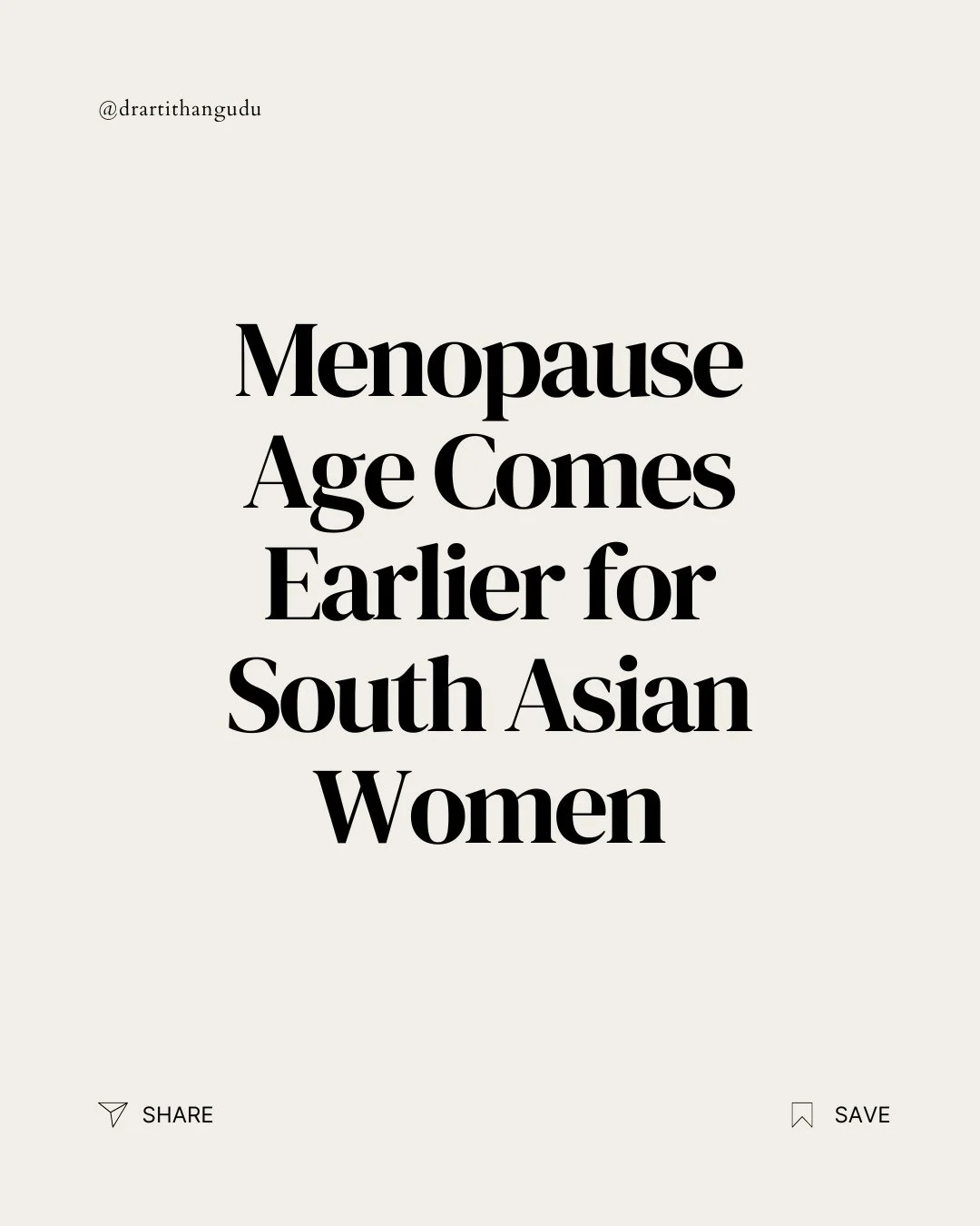 Did you know that South Asian women in the U.S. reach menopause earlier than the average American woman? This isn&rsquo;t just a number&mdash;it&rsquo;s a health signal. Earlier menopause = longer time without estrogen = increased health risks. It&rs