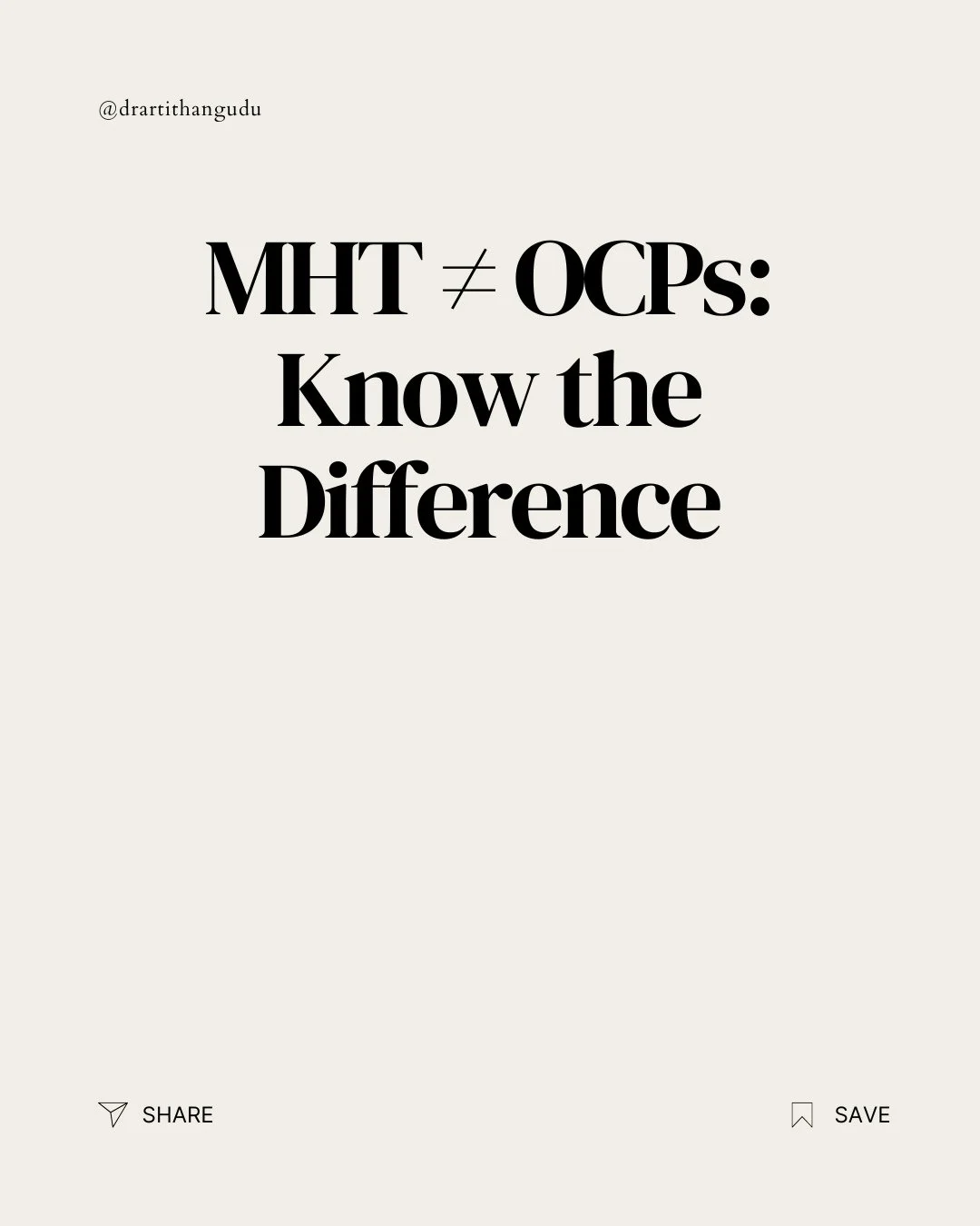 Many women are told &ldquo;estrogen is estrogen&rdquo;&mdash;but that&rsquo;s not true.Menopausal hormone therapy (MHT) is not just low-dose birth control. It&rsquo;s designed to replace what&rsquo;s naturally declining, not suppress what&rsquo;s wor