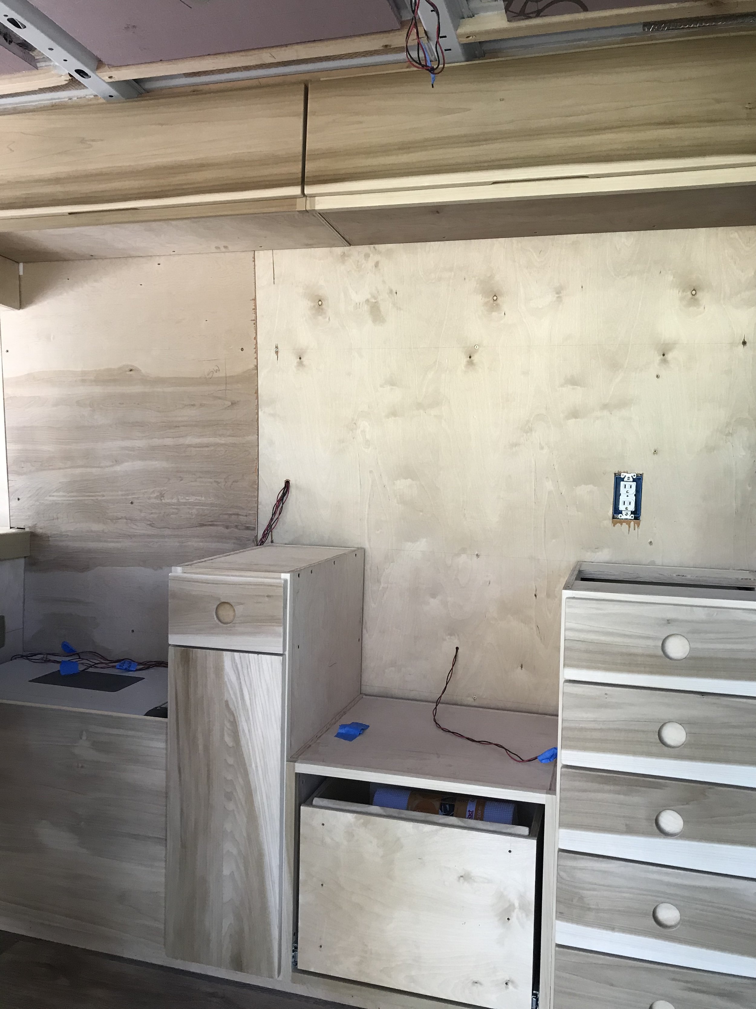 Cabinets underway