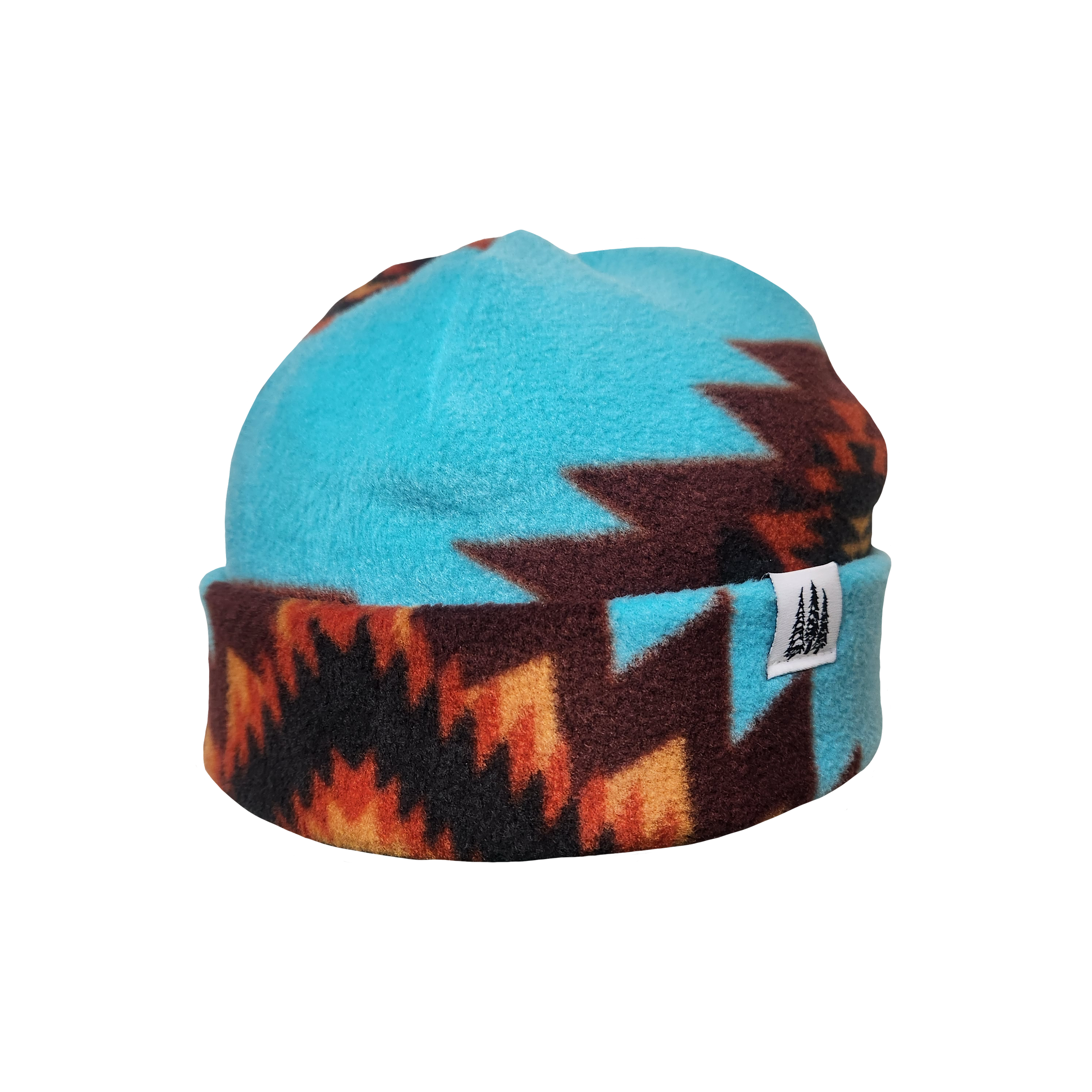 Turquoise Aztec Two Tone 2.0 Fleece Toque1.PNG