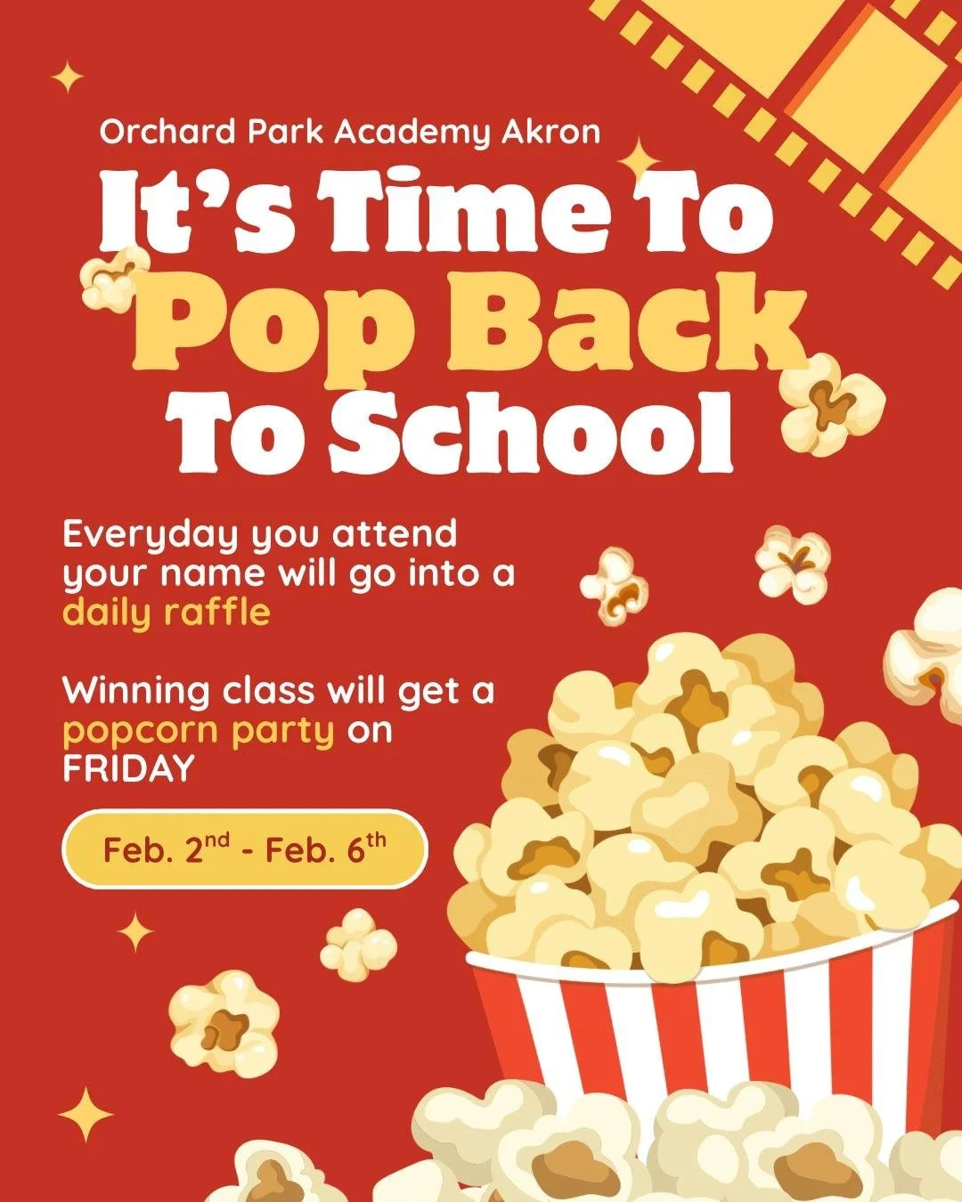It's popping at OPA-Akron!!! 🍿We&rsquo;re popping with excitement to have our students back in the building. 😄 This week, a popcorn party is on the line for our Warriors! Let's see which class pops up as our winner!!! 🍿 #OPAAkron #BRAVEWarriors #A