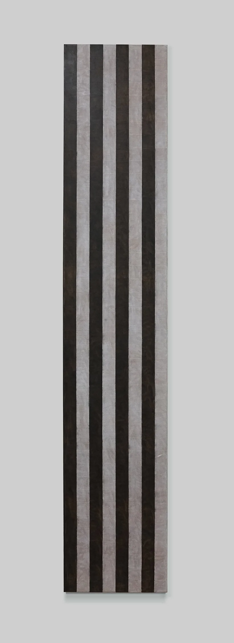 TBD, 2026.  Encaustic on cowhide mounted on linen. 16" x 84"