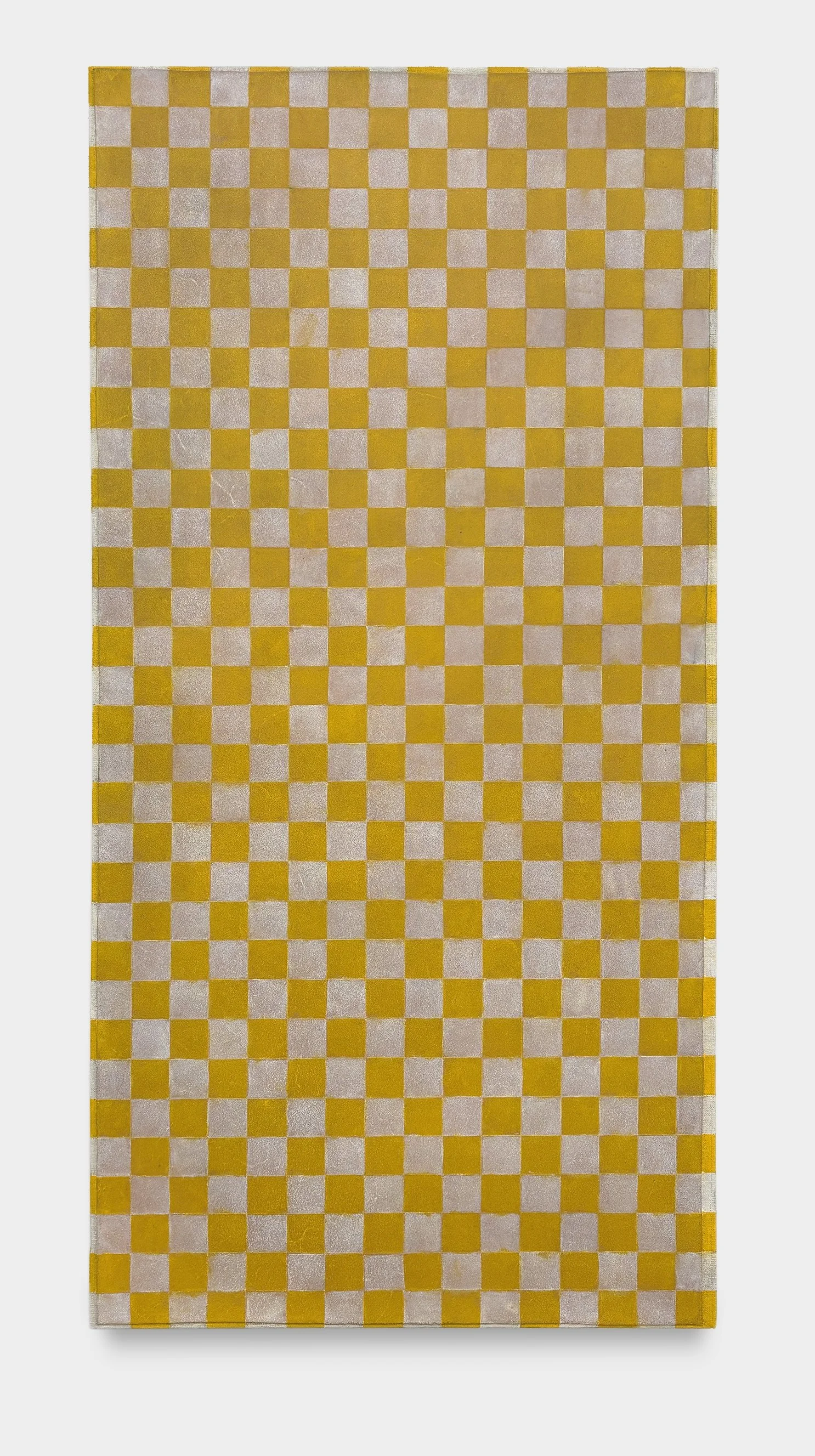 Yet to be titled.  Encaustic on cowhide mounted on linen. 60" x 32"