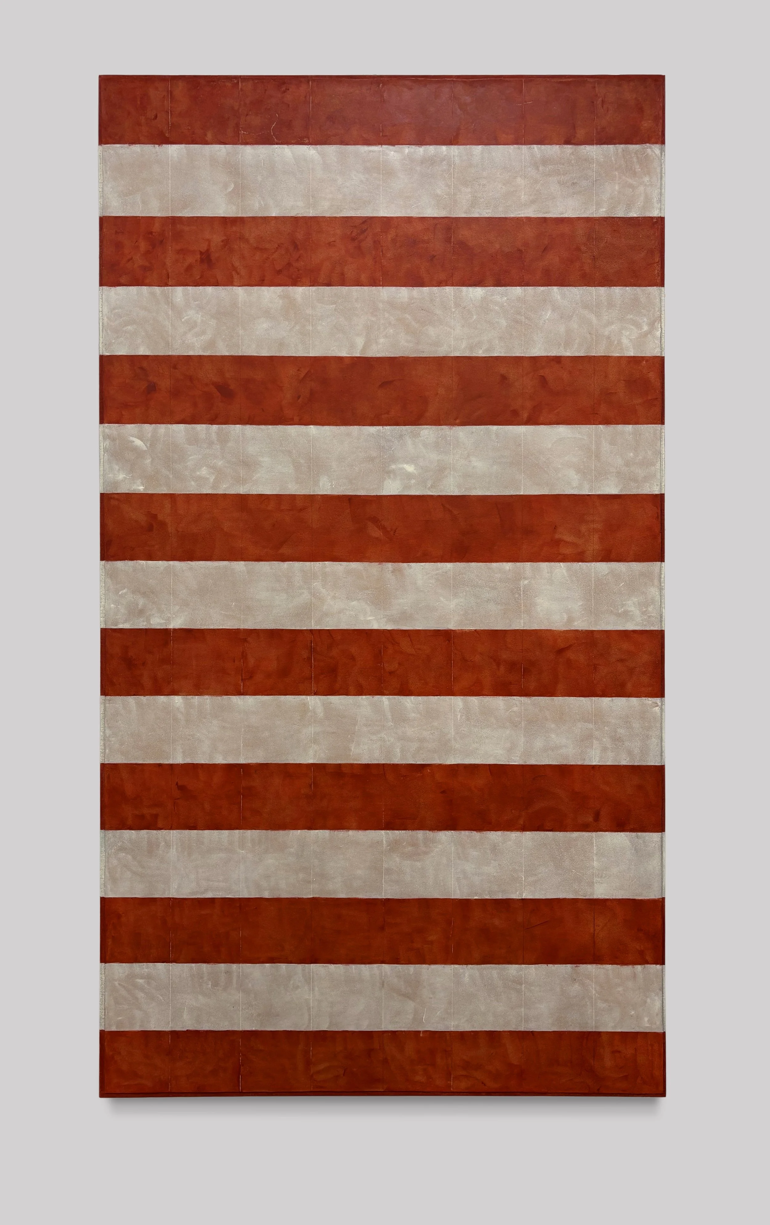 Sienna, 2026.  Encaustic on cowhide mounted on linen. 60" x 32"